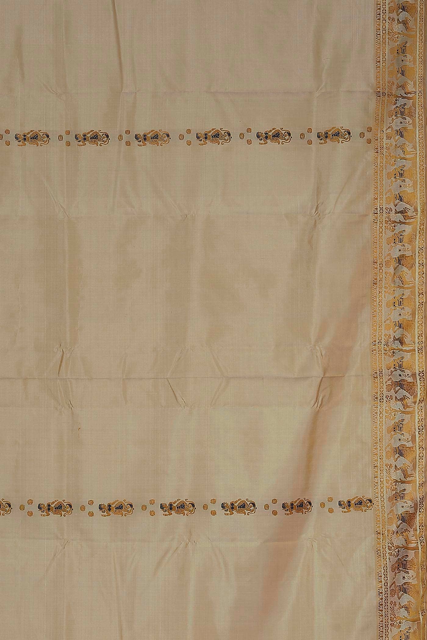 Beige Baluchari Silk Saree