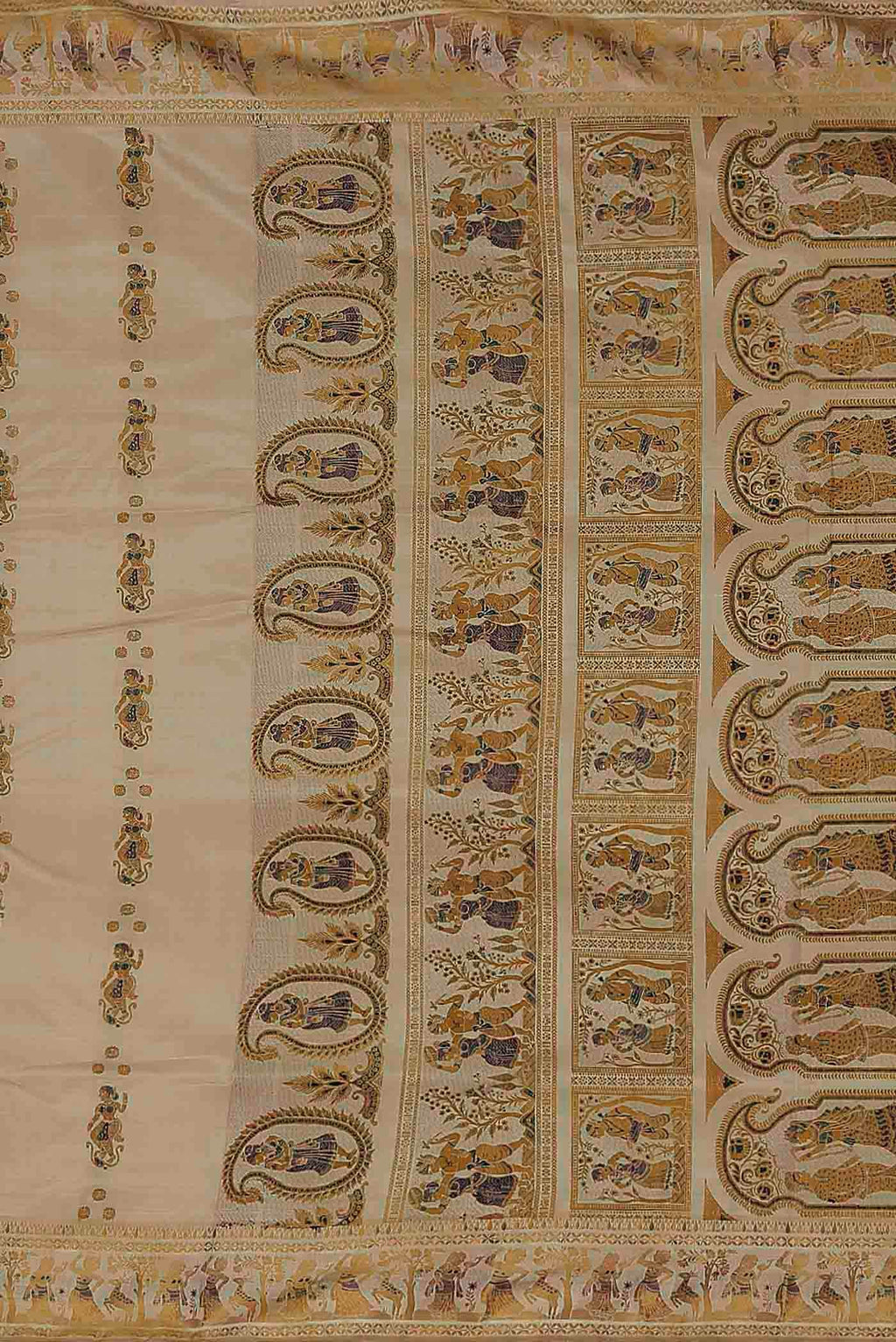 Beige Baluchari Silk Saree