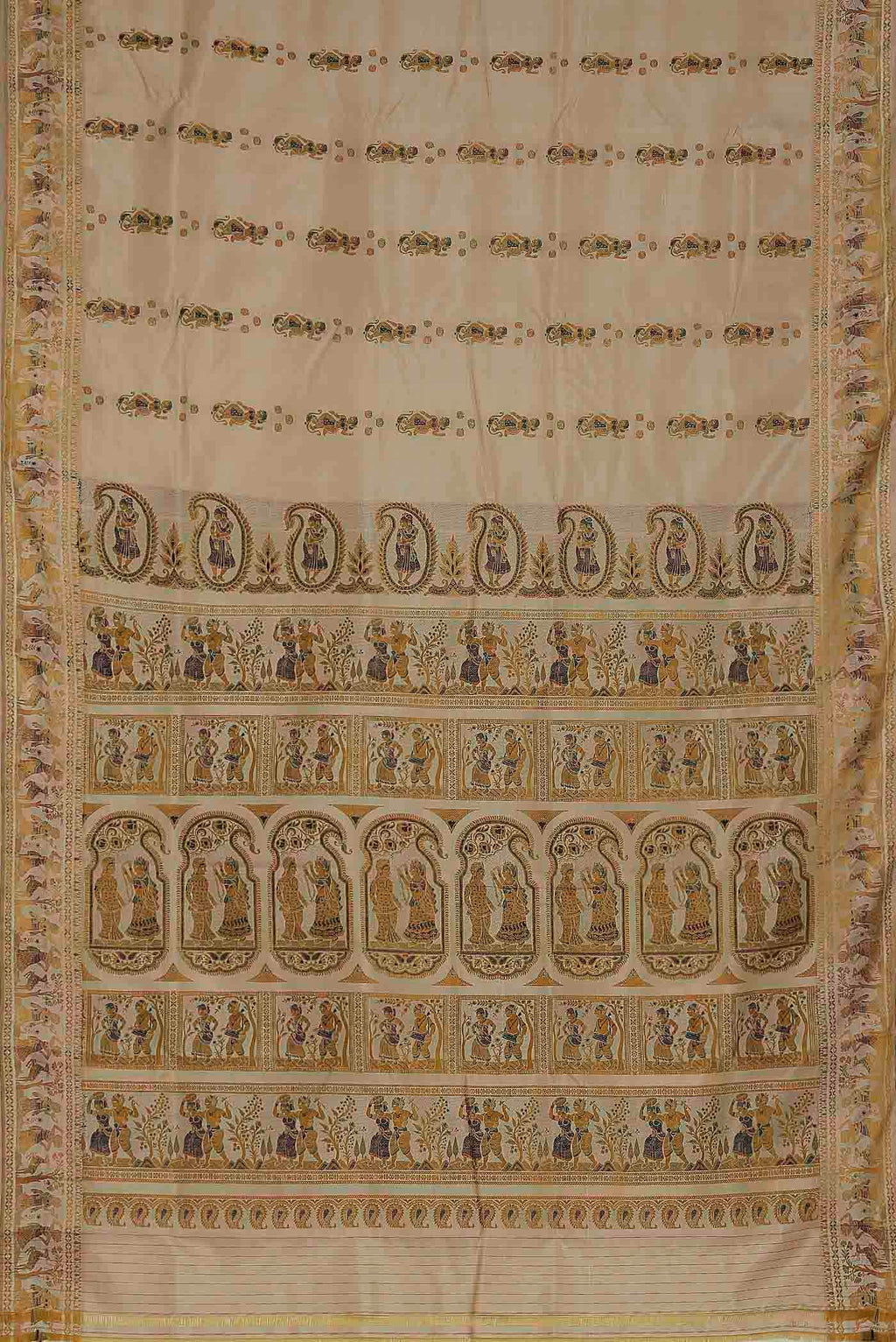 Beige Baluchari Silk Saree