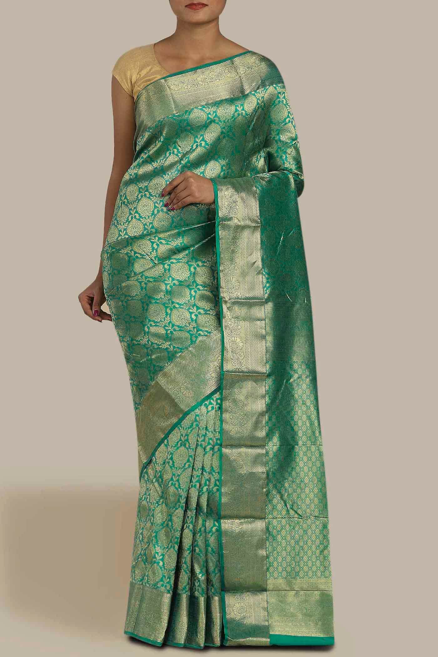 Green Bangalore Silk Saree