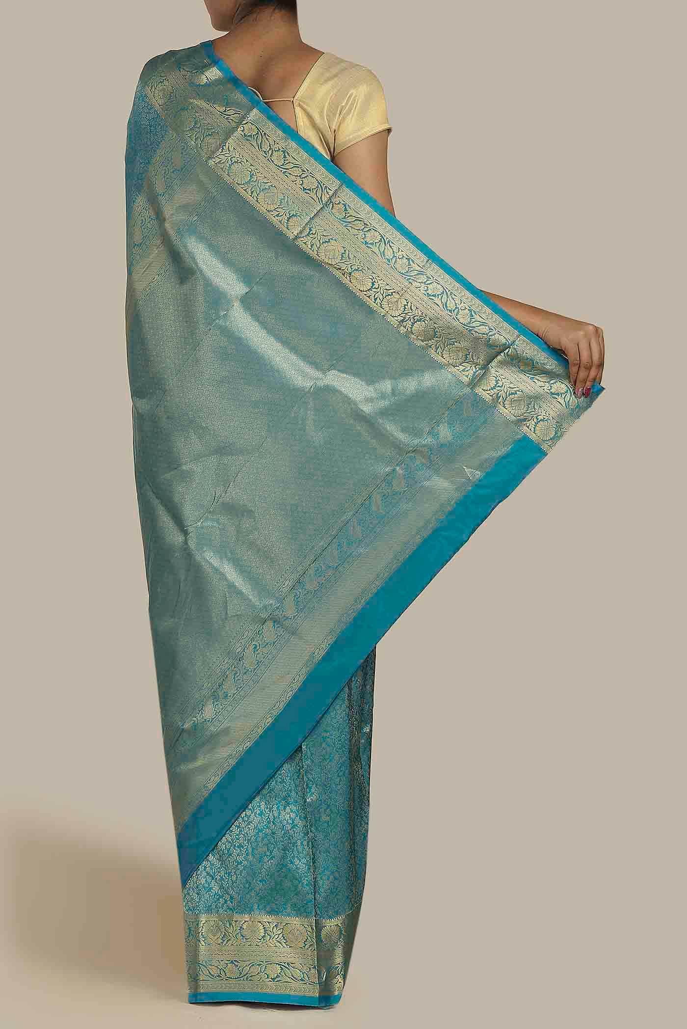 Blue Bangalore Silk Saree