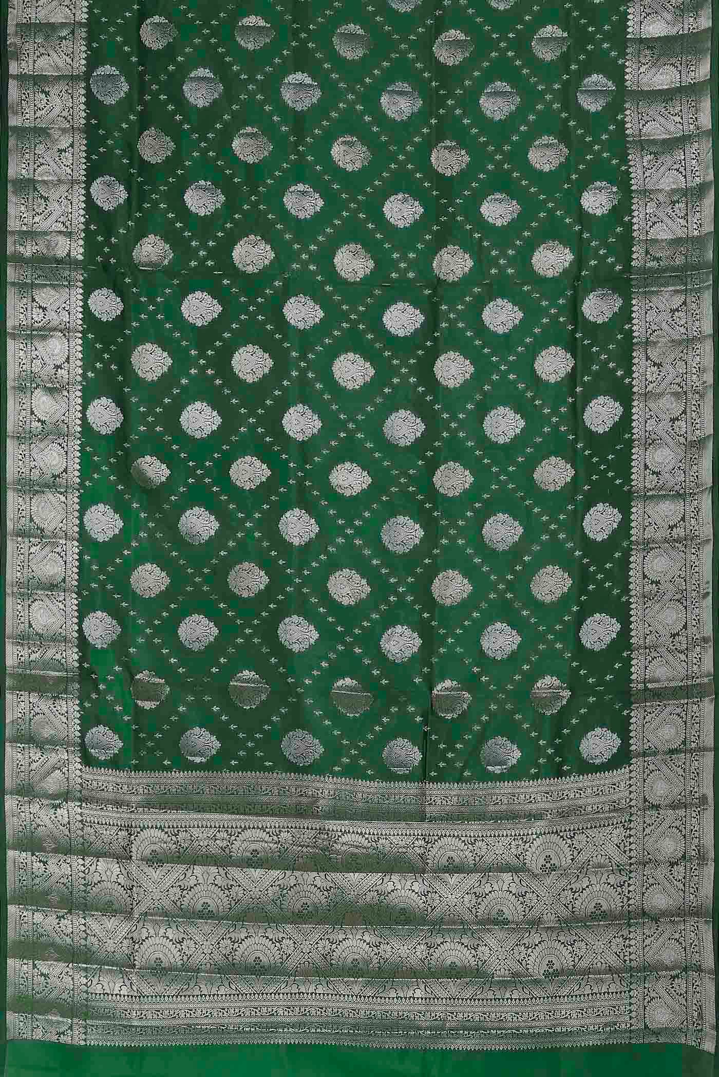 Green Banarasi Raw Silk Saree