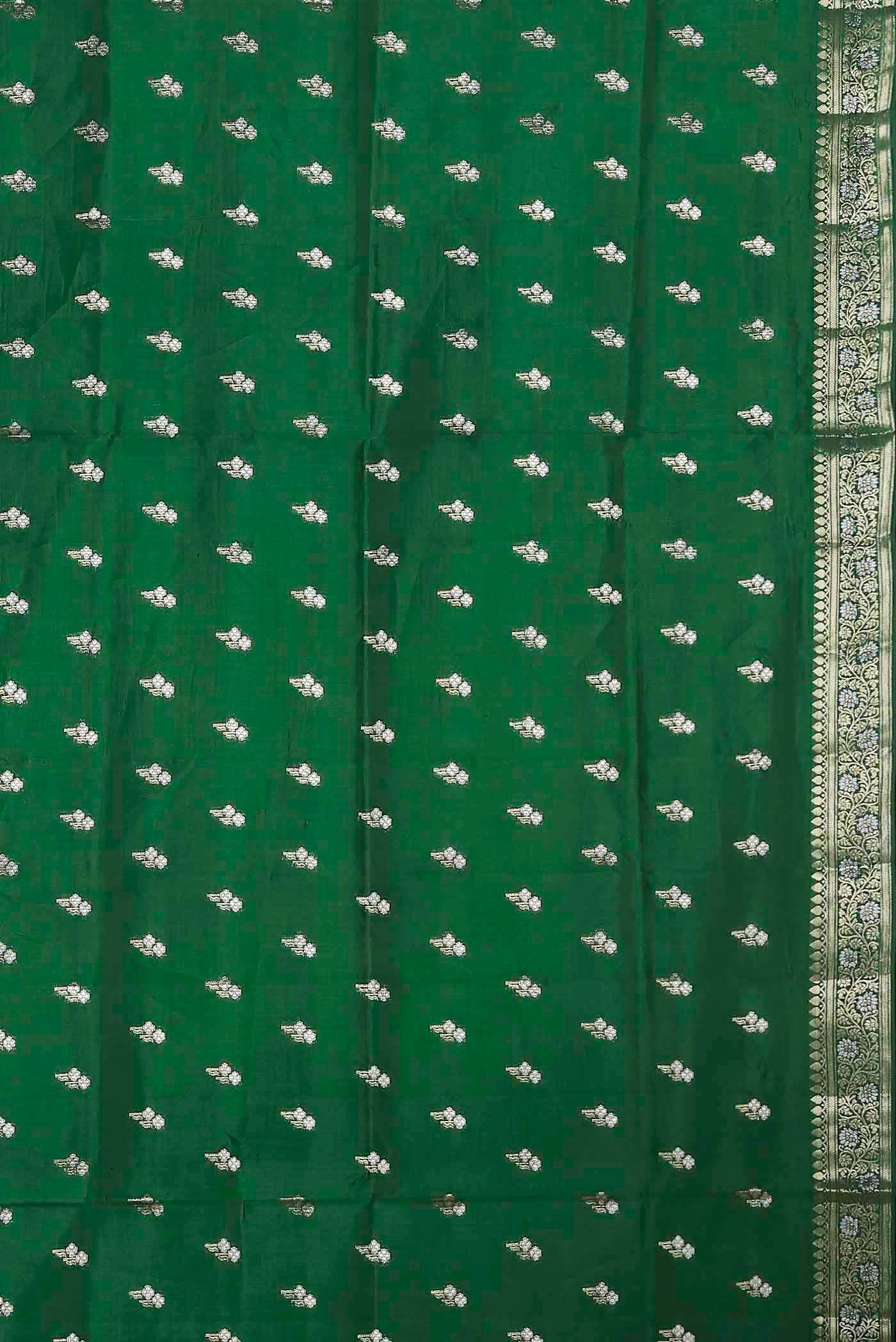 Green Banarasi Raw Silk Saree