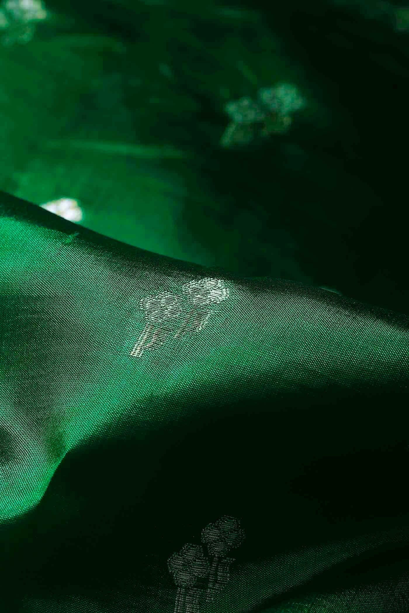 Green Banarasi Raw Silk Saree