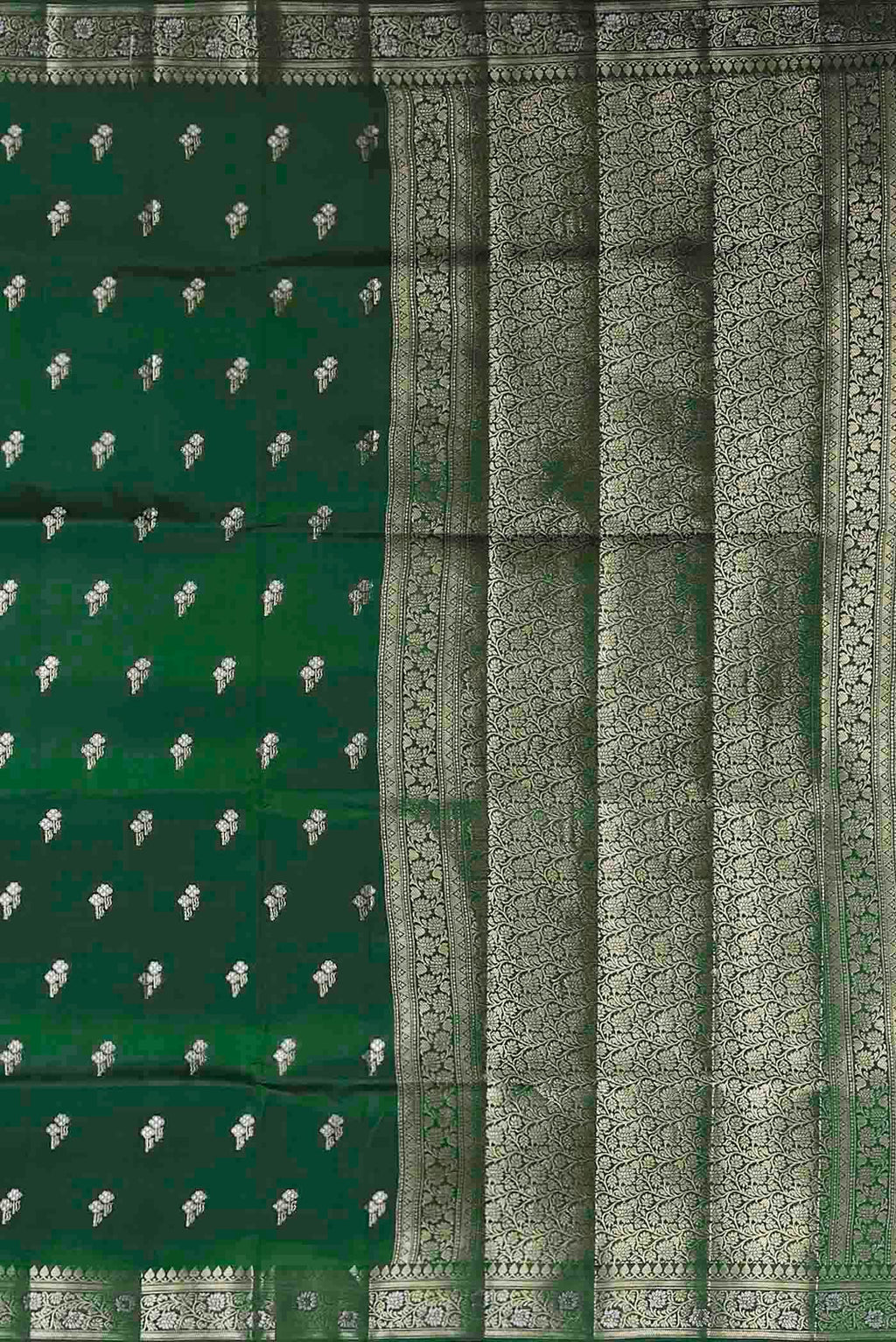 Green Banarasi Raw Silk Saree
