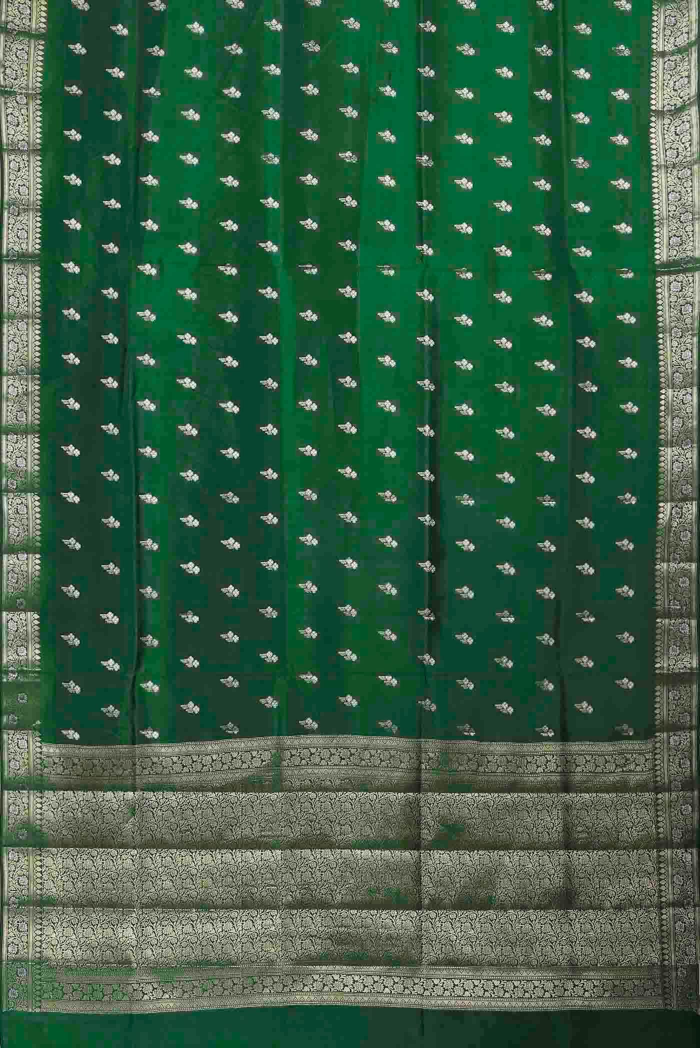 Green Banarasi Raw Silk Saree