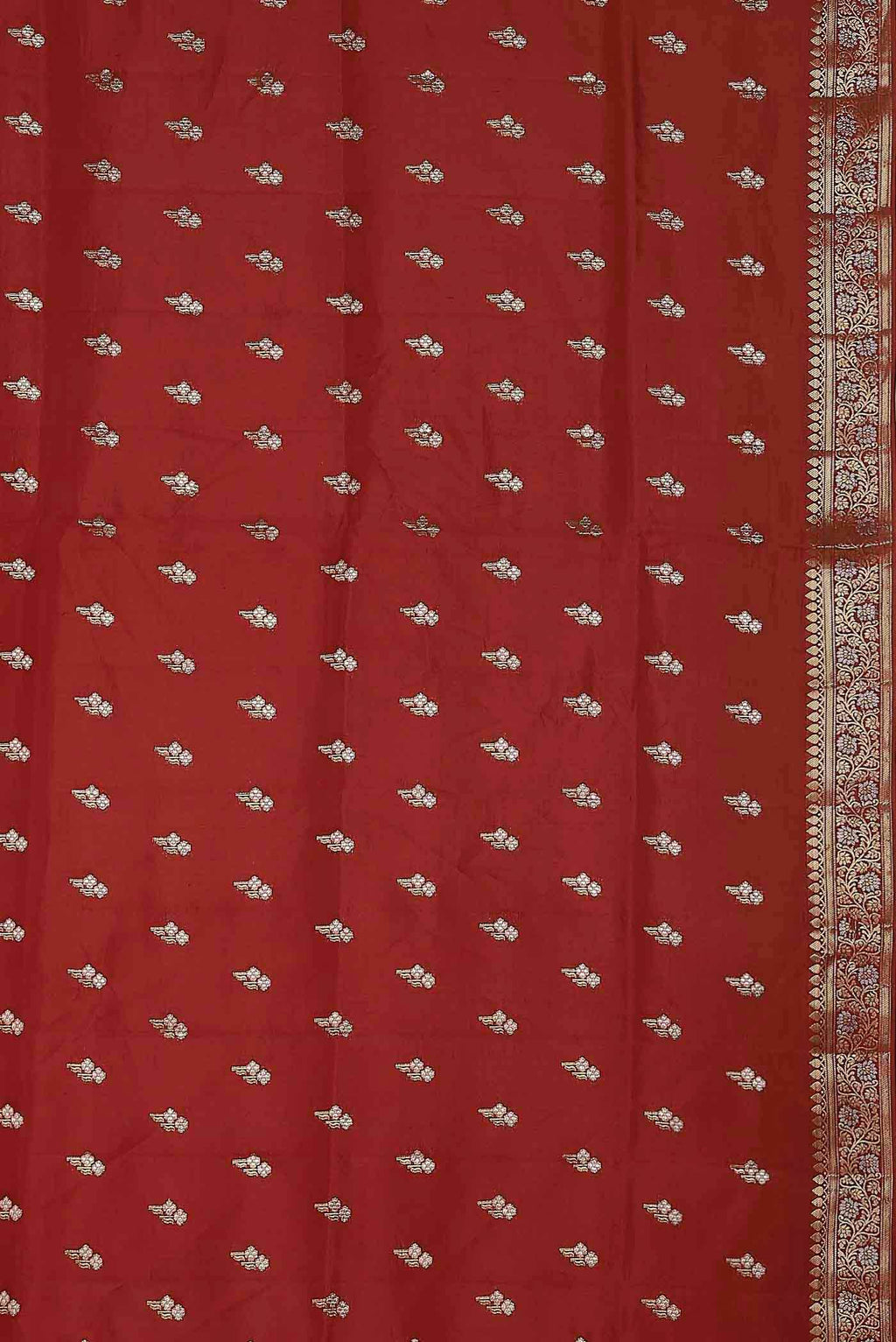 Red Banarasi Raw Silk Saree