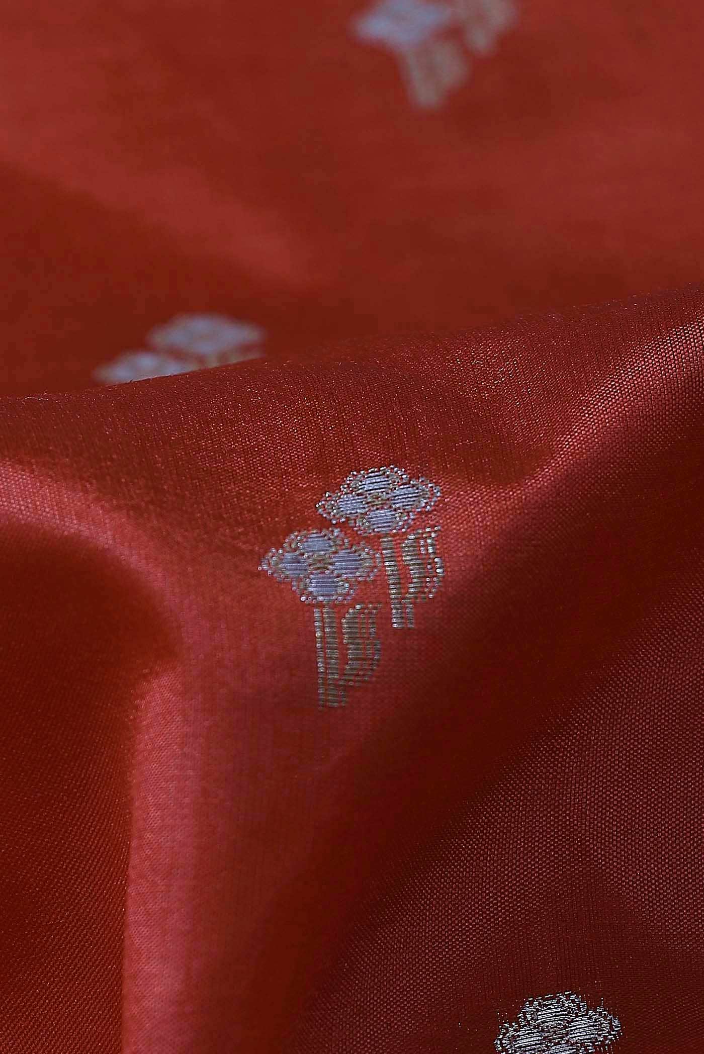 Red Banarasi Raw Silk Saree