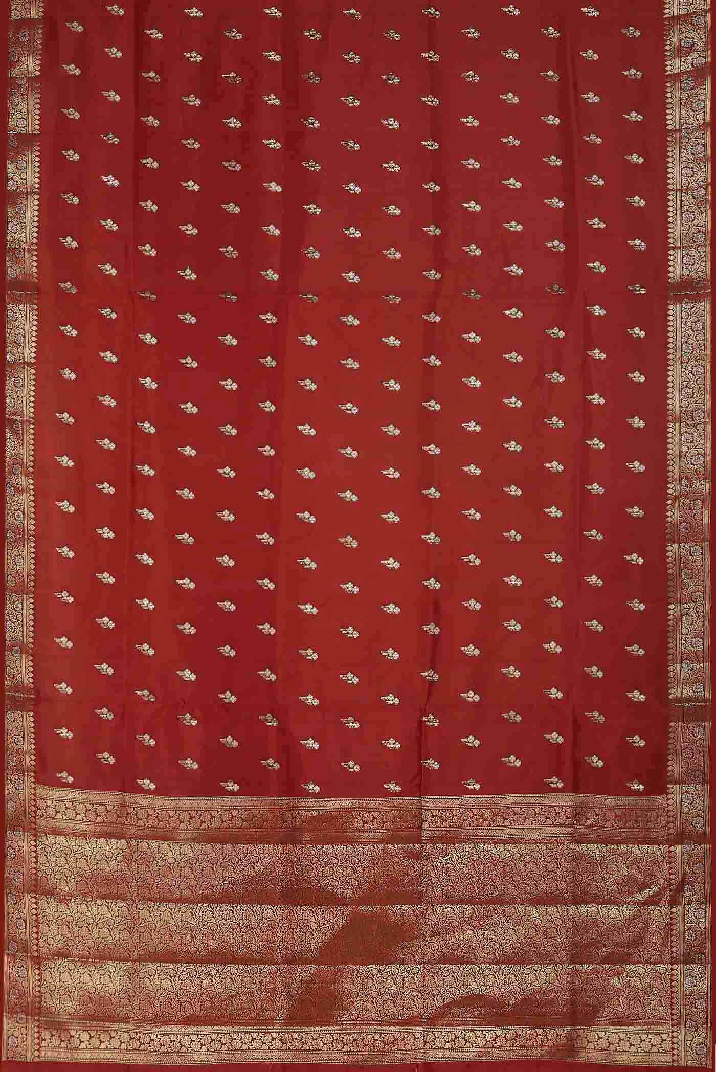 Red Banarasi Raw Silk Saree