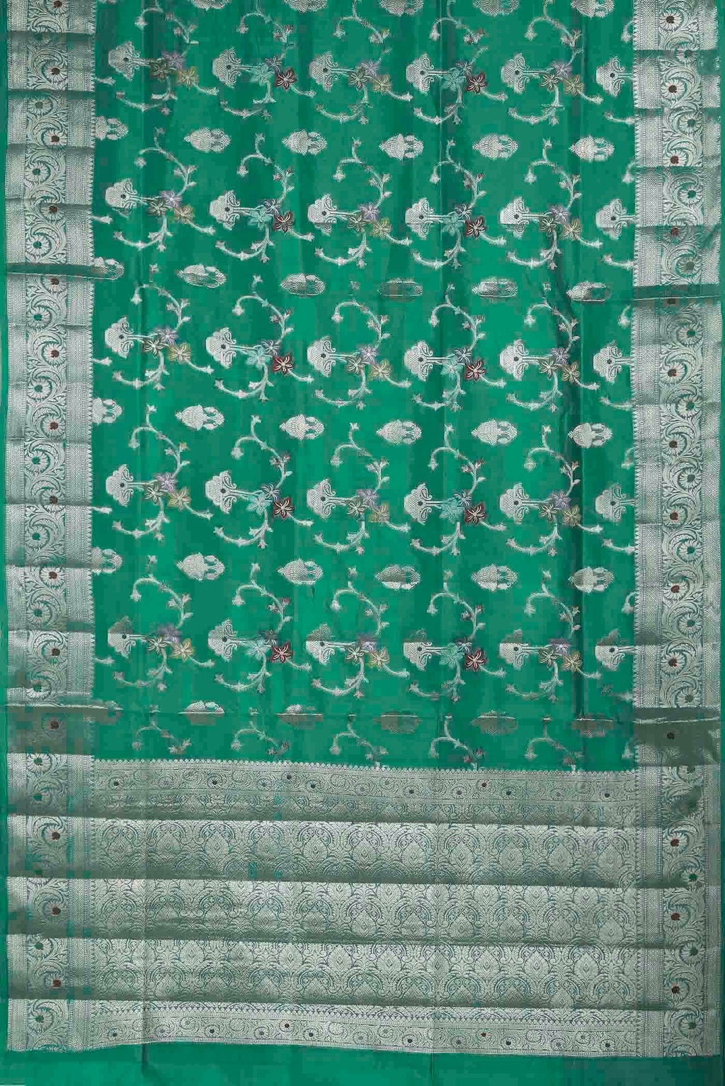 Sea Green Banarasi Raw Silk Saree