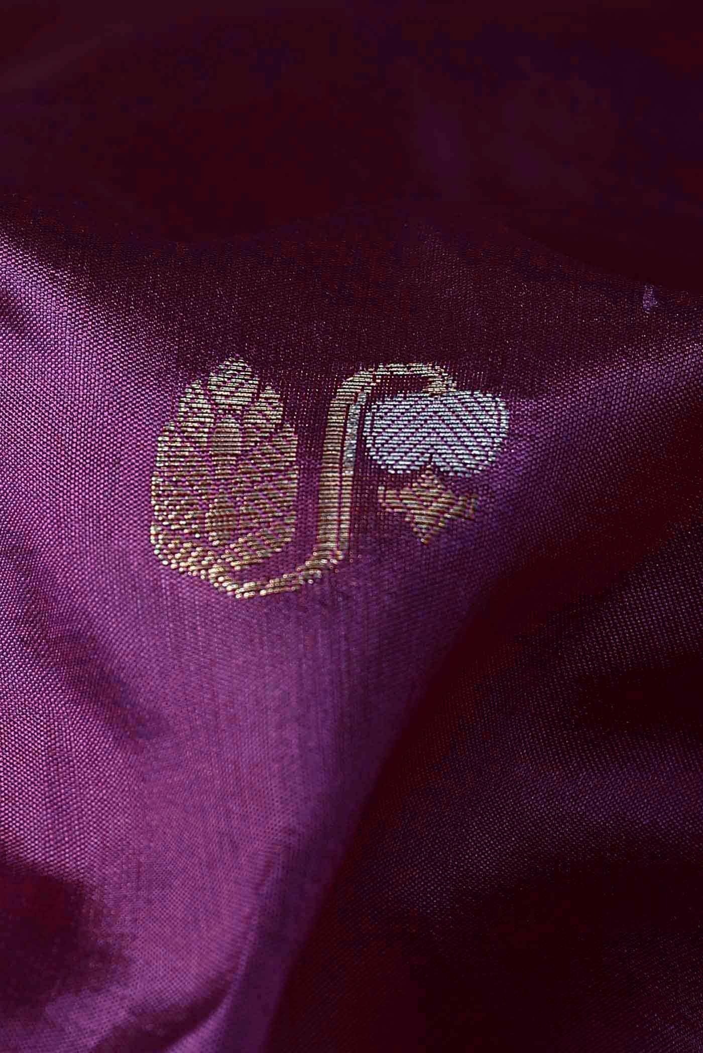Magenta Banarasi Raw Silk Saree