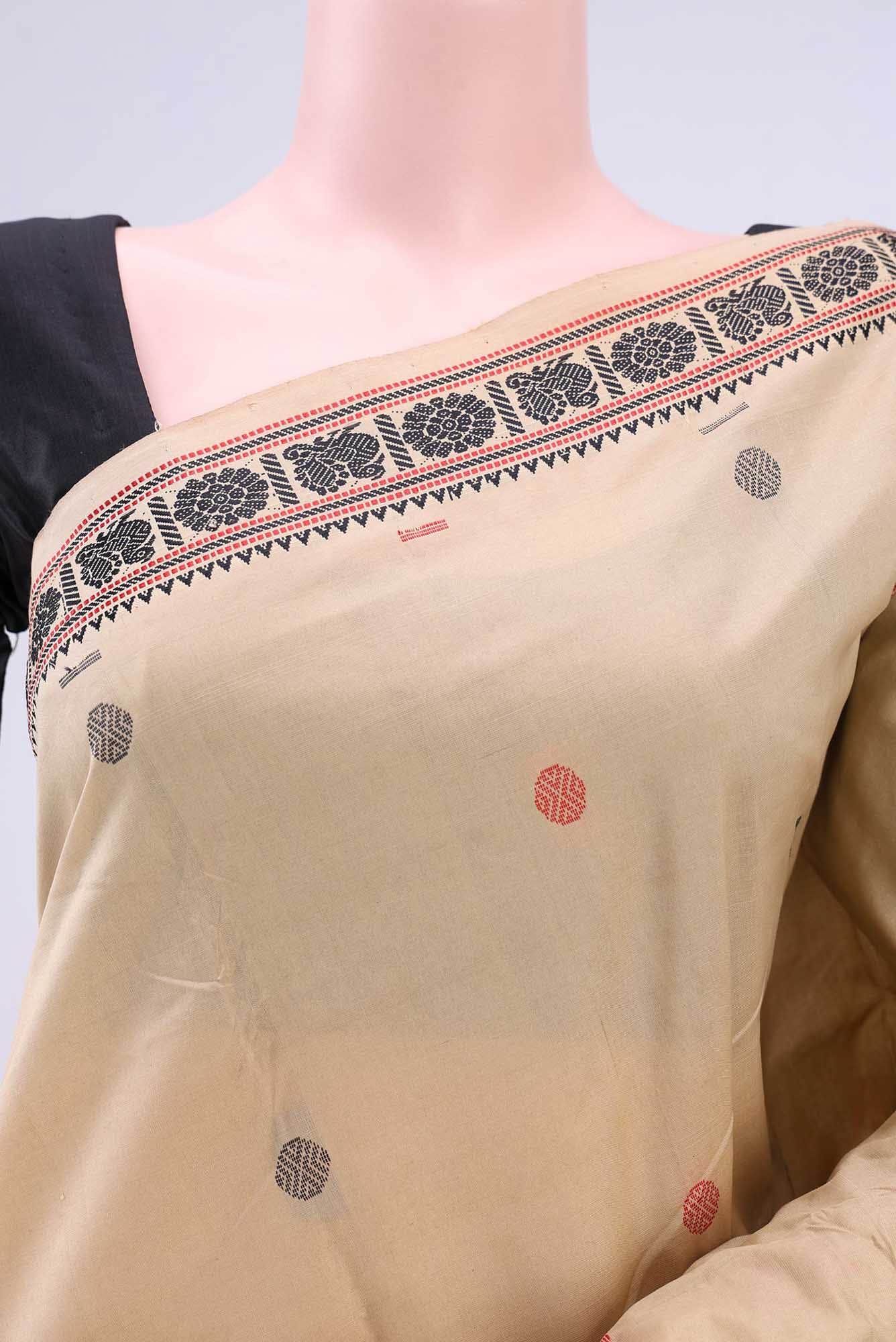 Beige Banarasi Silk Saree