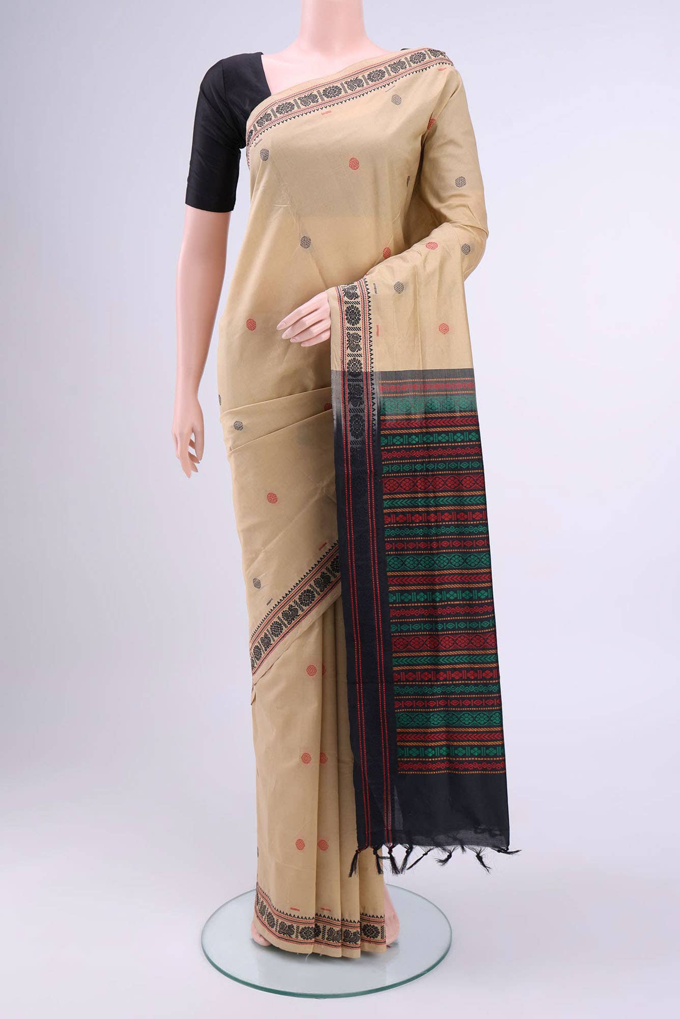 Beige Banarasi Silk Saree