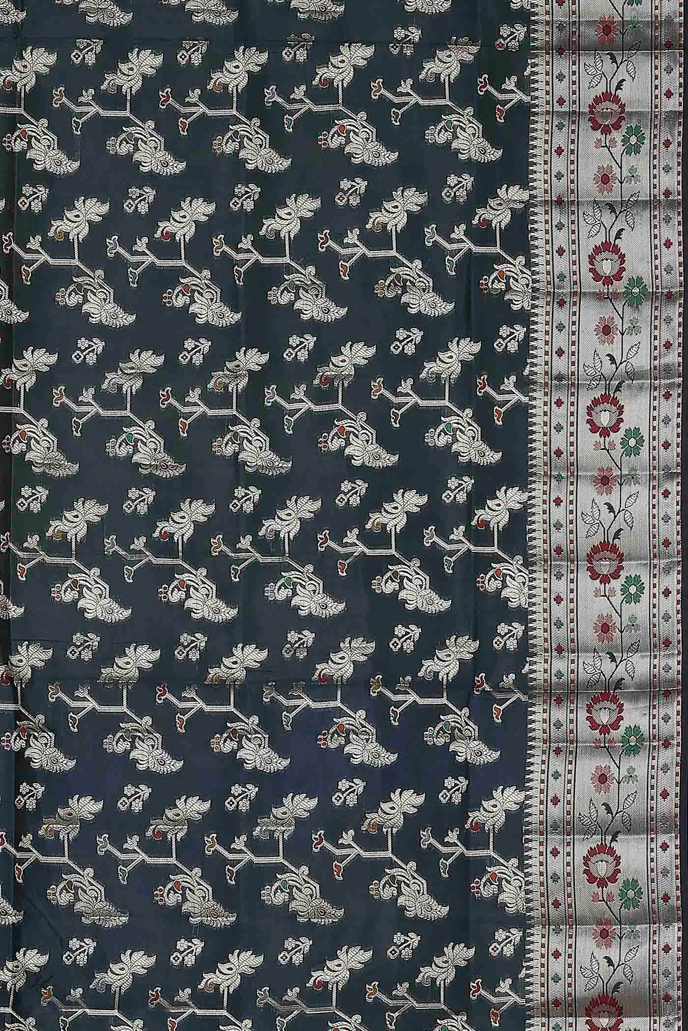 Blue Banarasi Raw Silk Saree