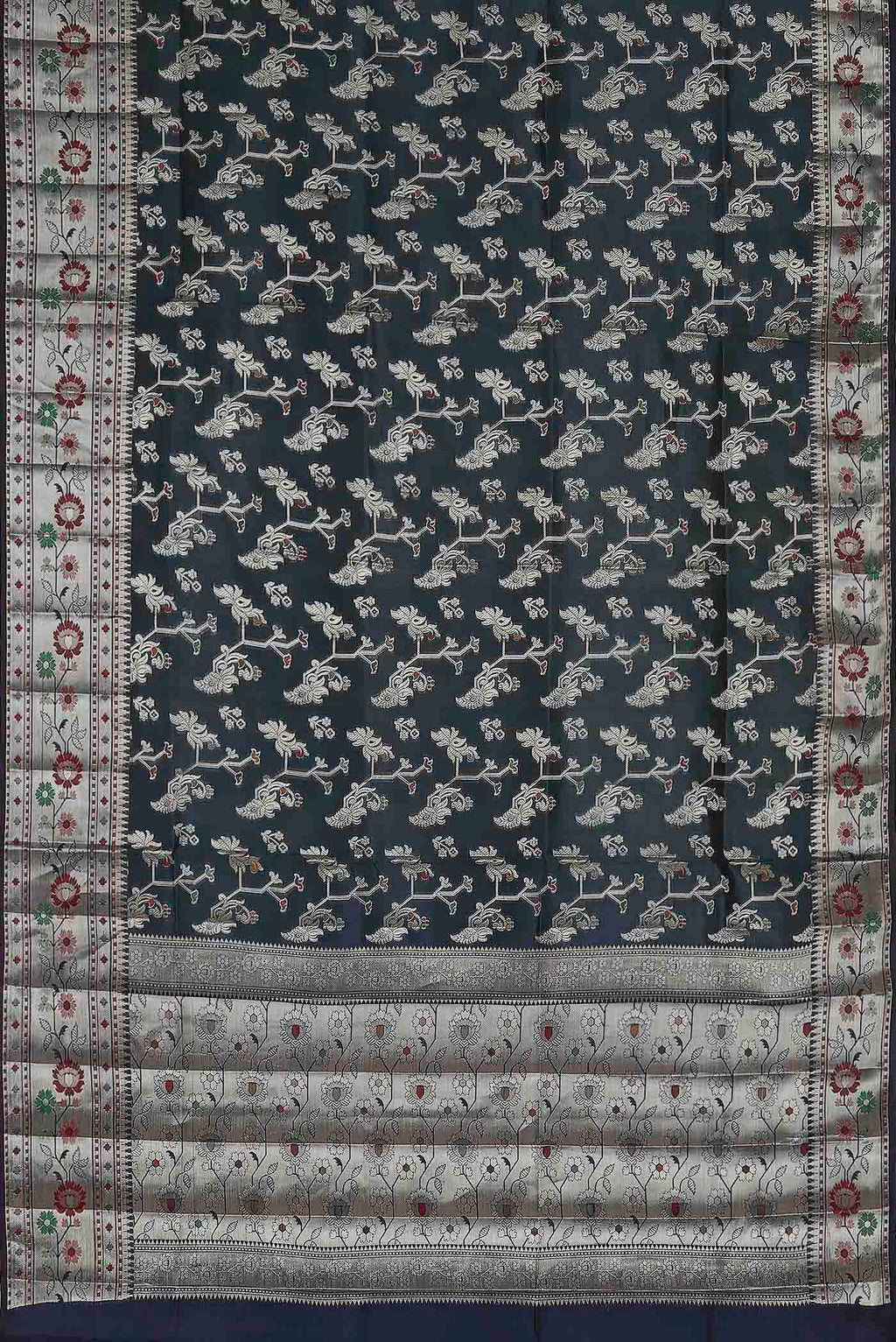 Blue Banarasi Raw Silk Saree
