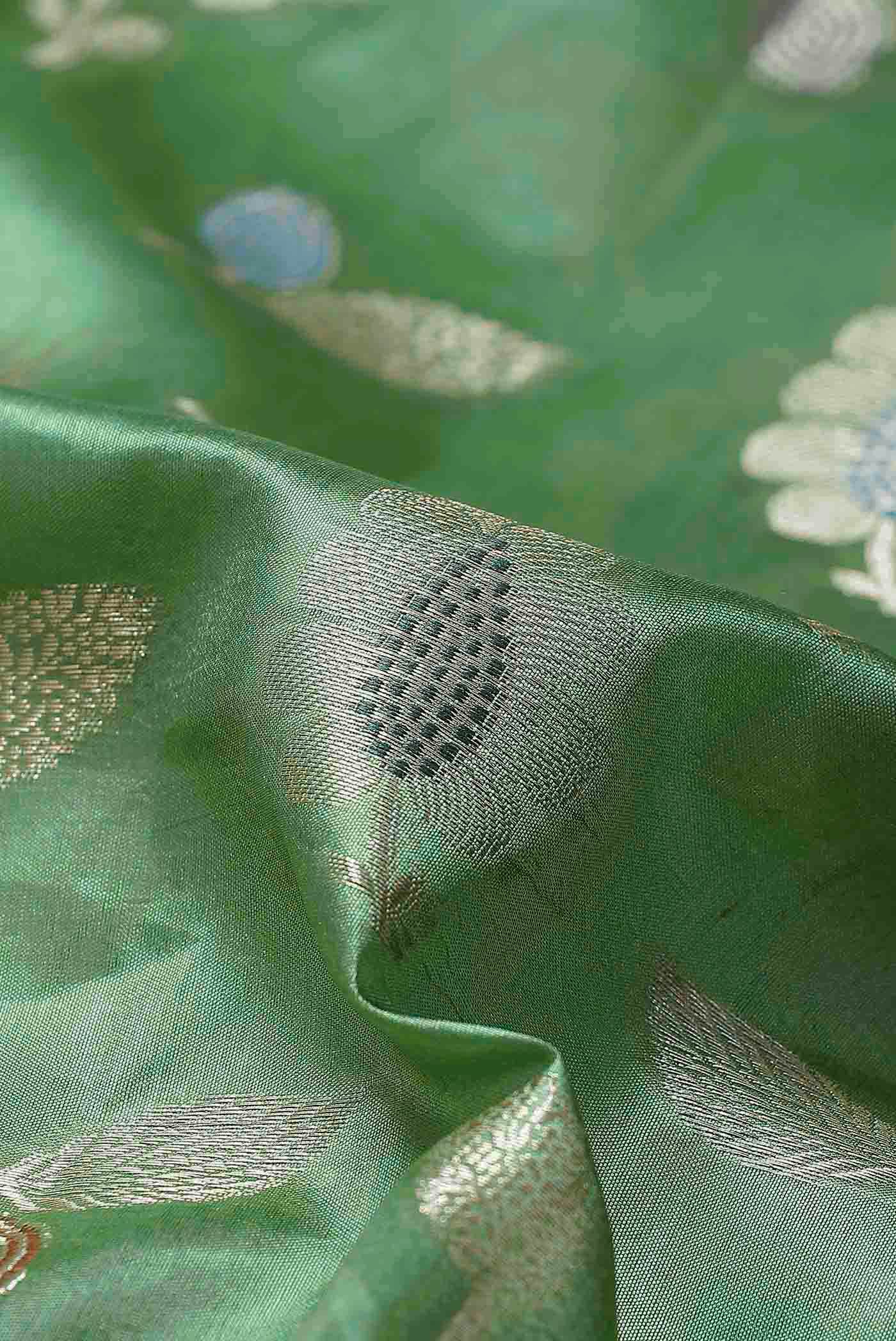 Green Banarasi Raw Silk Saree