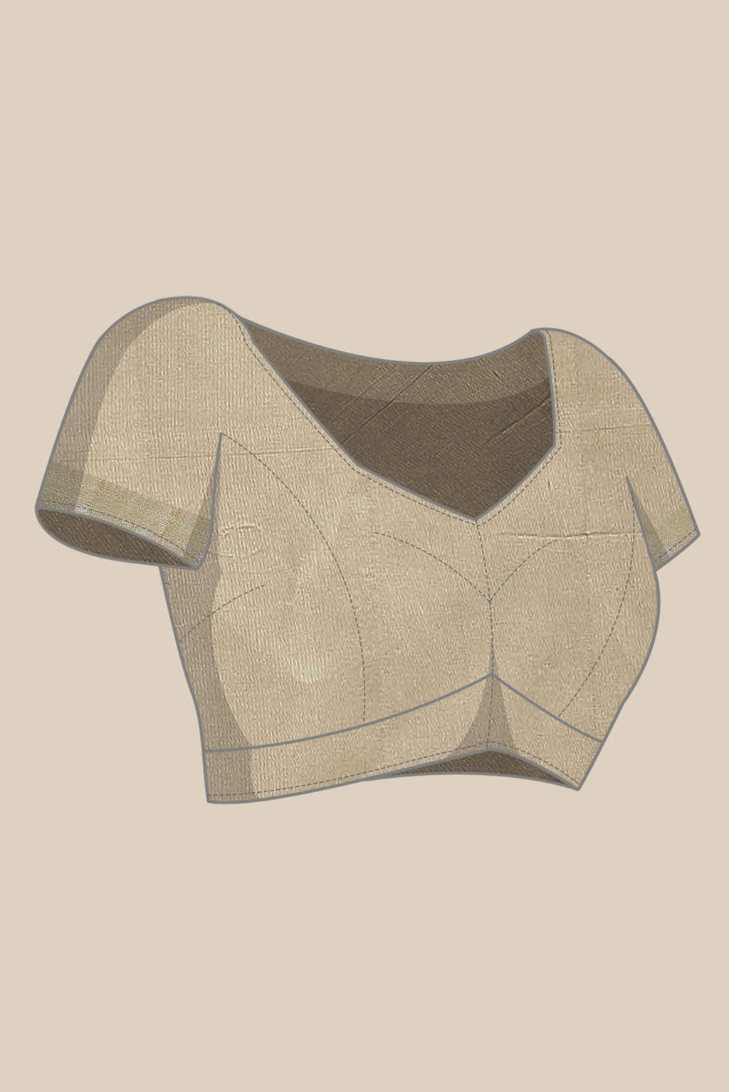 Beige Banarasi Raw Silk Saree