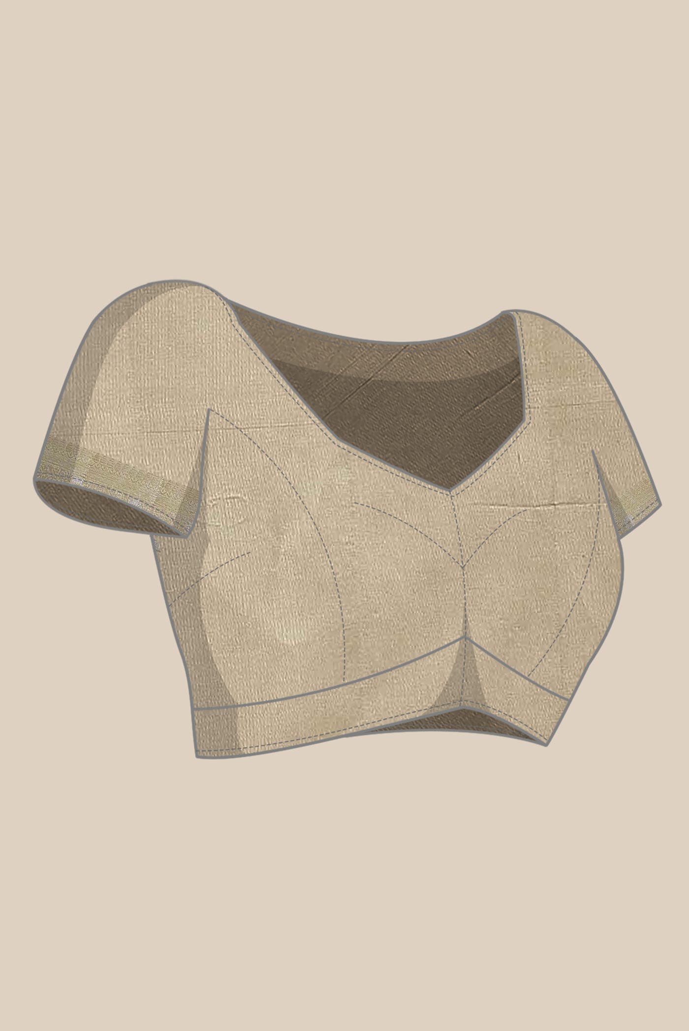 Beige Banarasi Raw Silk Saree