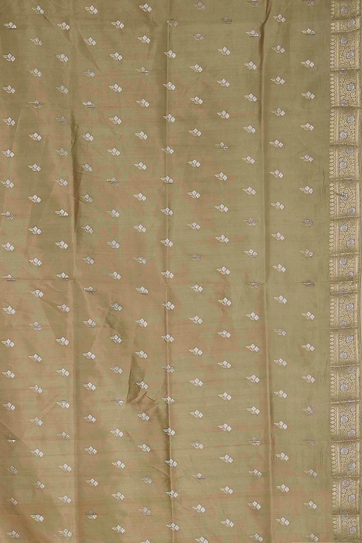 Beige Banarasi Raw Silk Saree