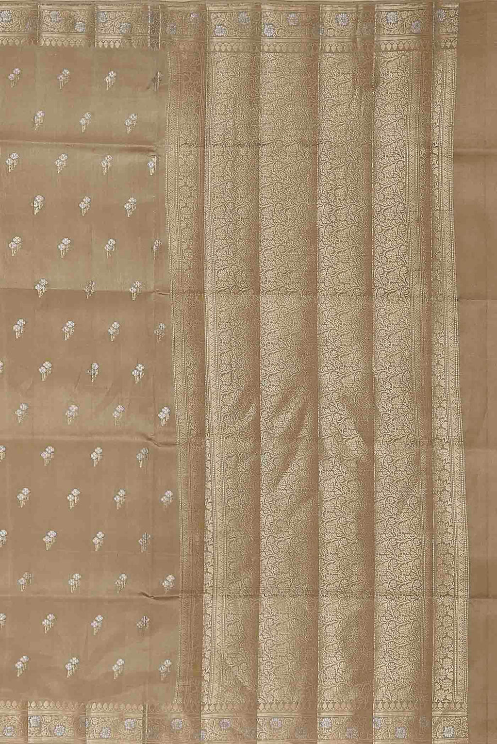 Beige Banarasi Raw Silk Saree