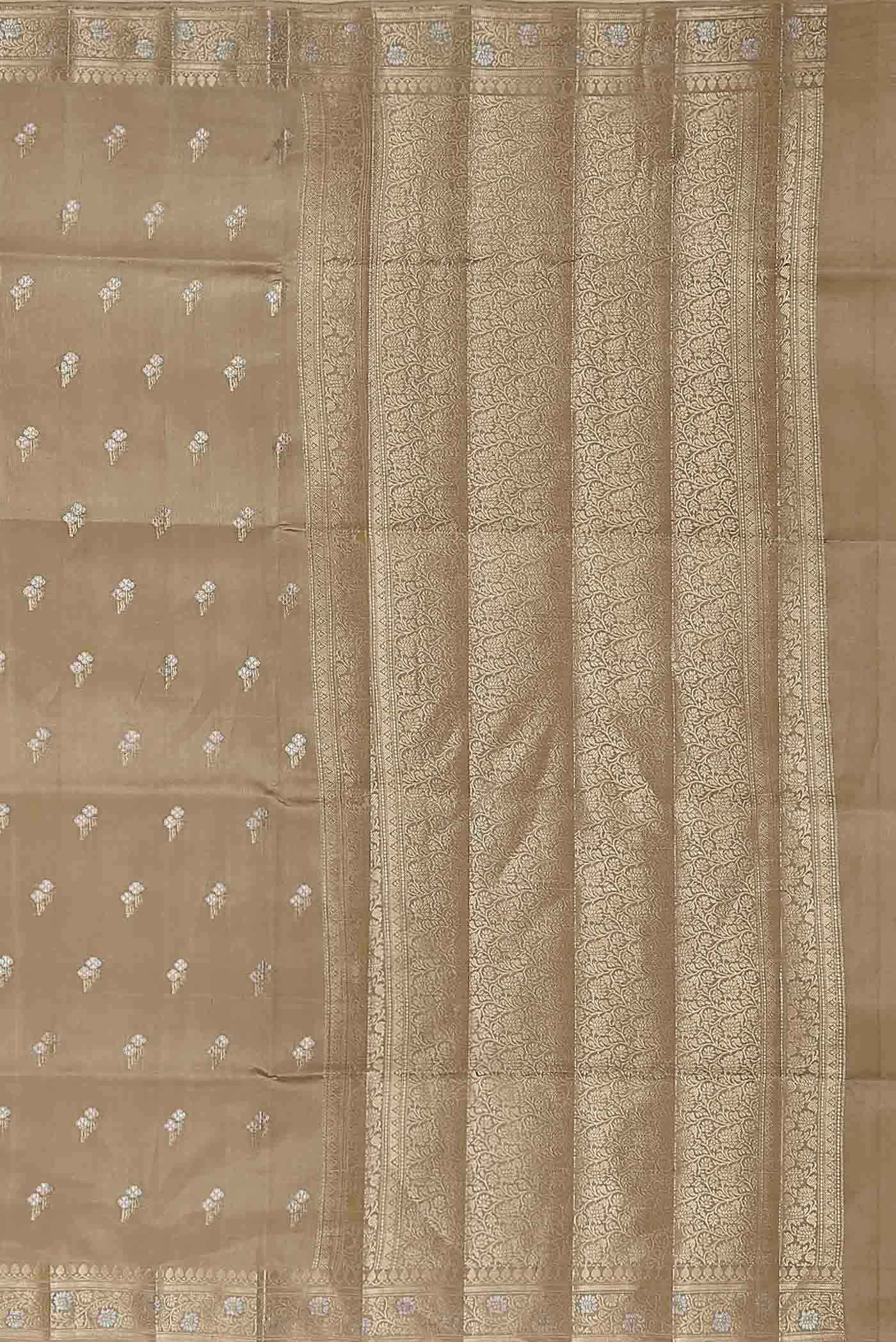Beige Banarasi Raw Silk Saree