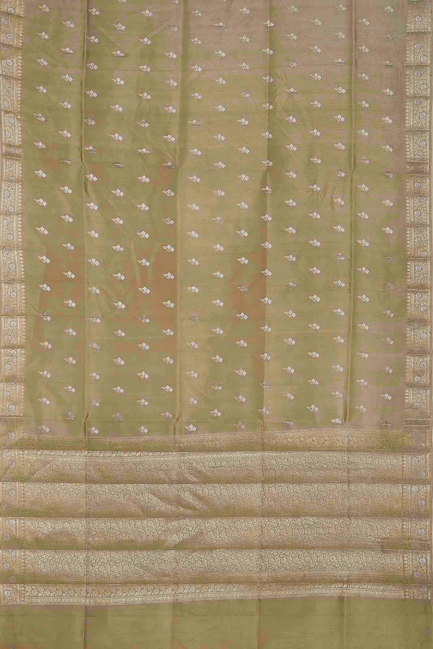 Beige Banarasi Raw Silk Saree