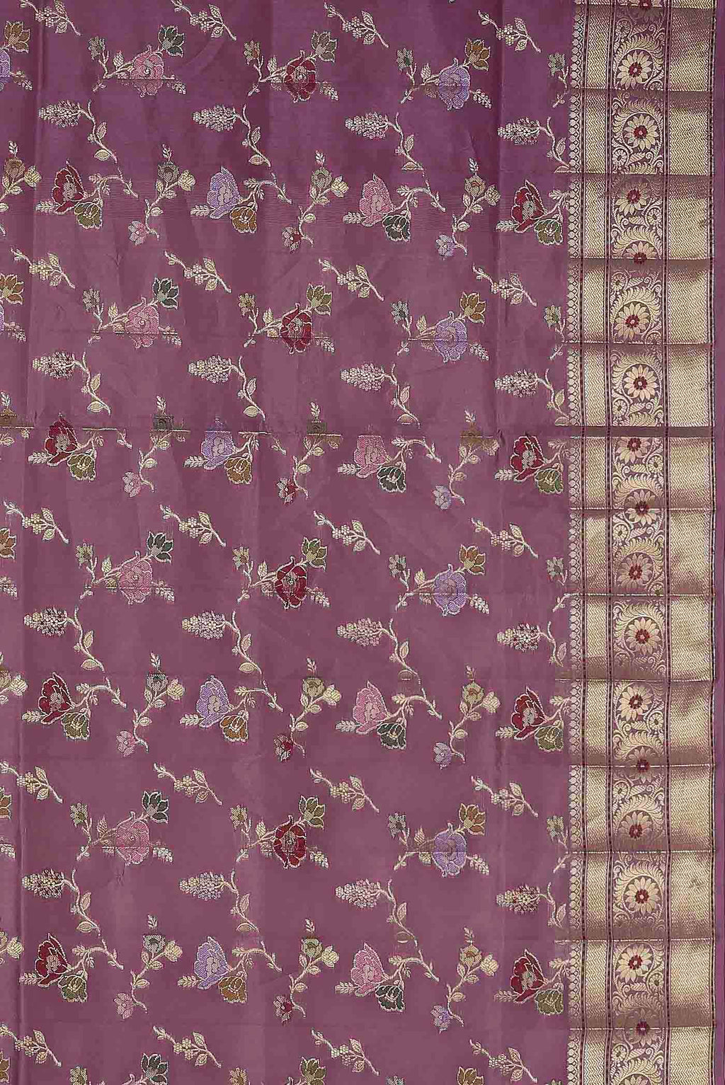 Lavender Banarasi Raw Silk Saree