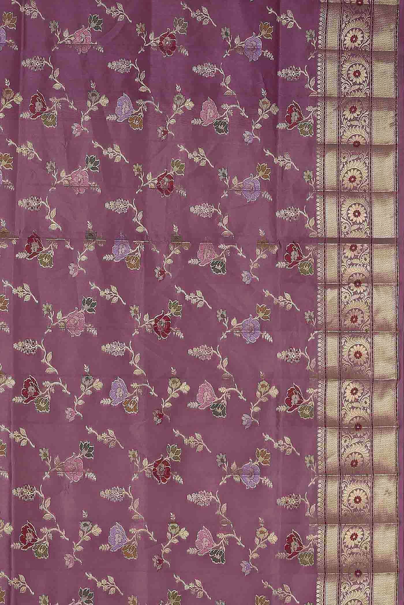 Lavender Banarasi Raw Silk Saree