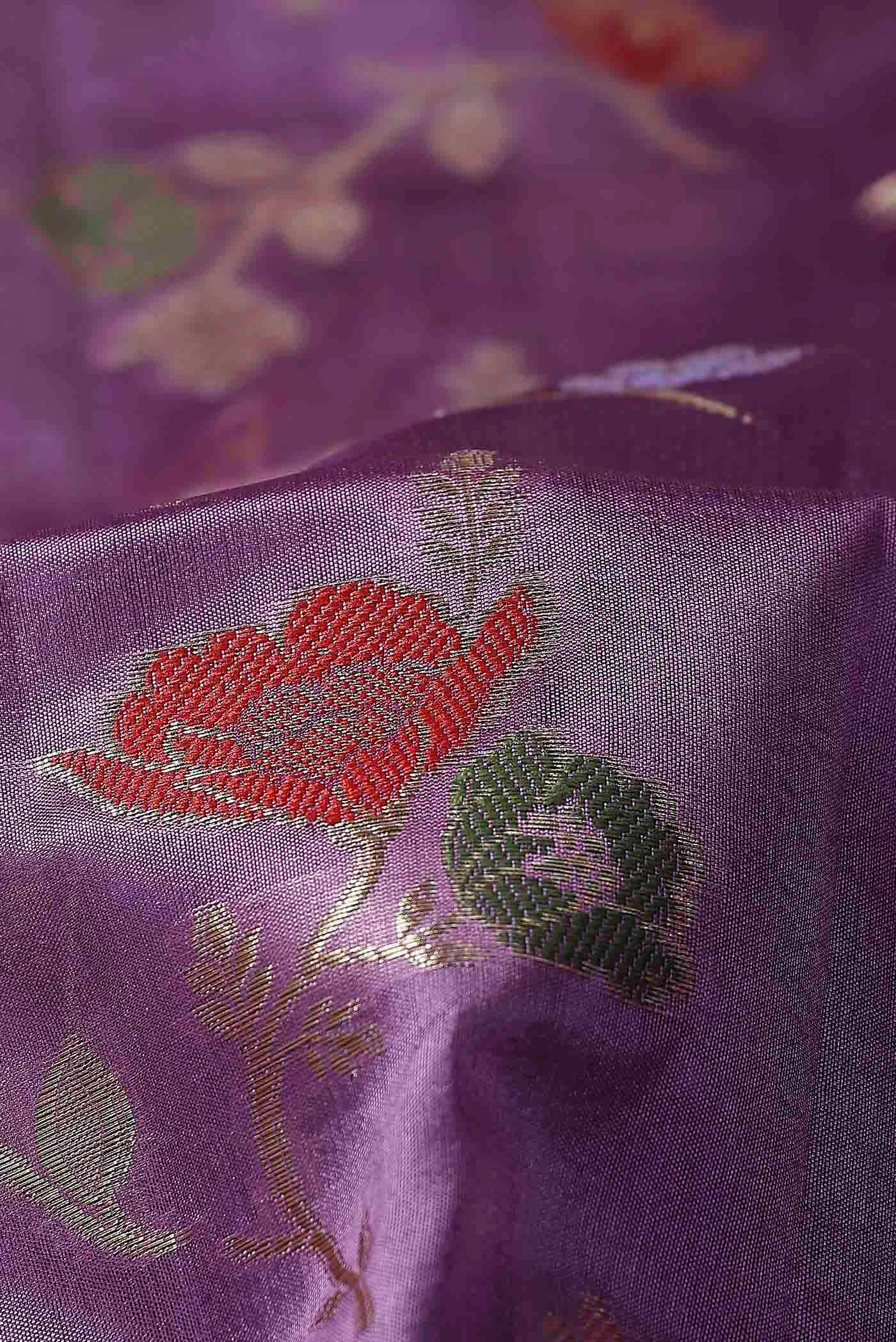 Lavender Banarasi Raw Silk Saree