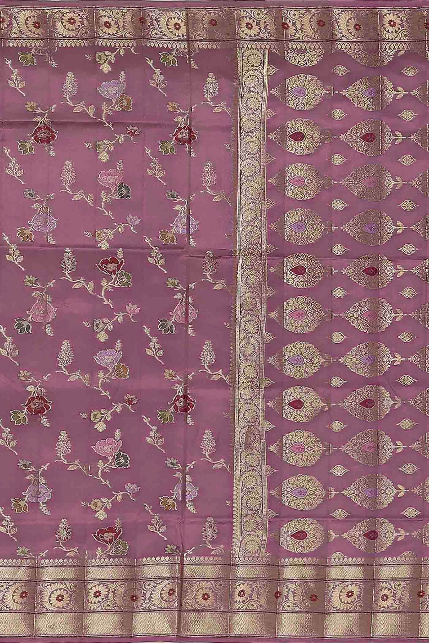 Lavender Banarasi Raw Silk Saree