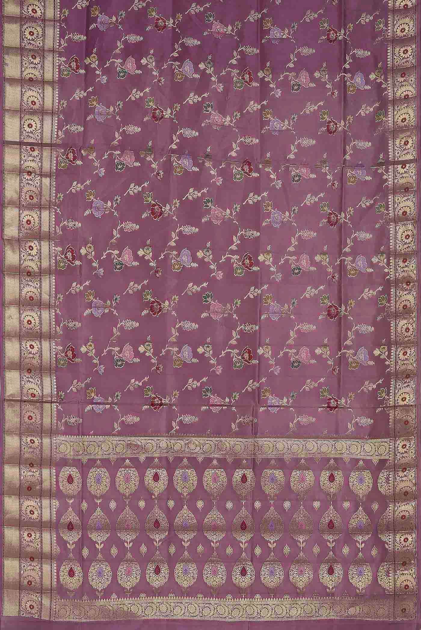 Lavender Banarasi Raw Silk Saree
