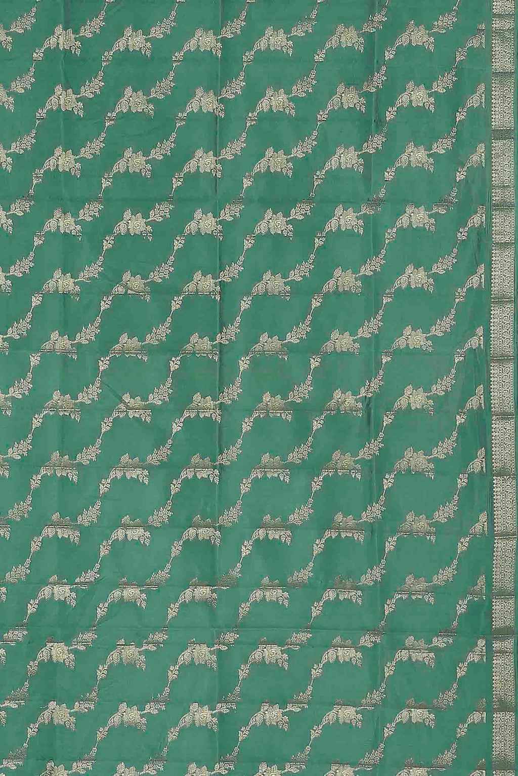 Green Banarasi Raw Silk Saree