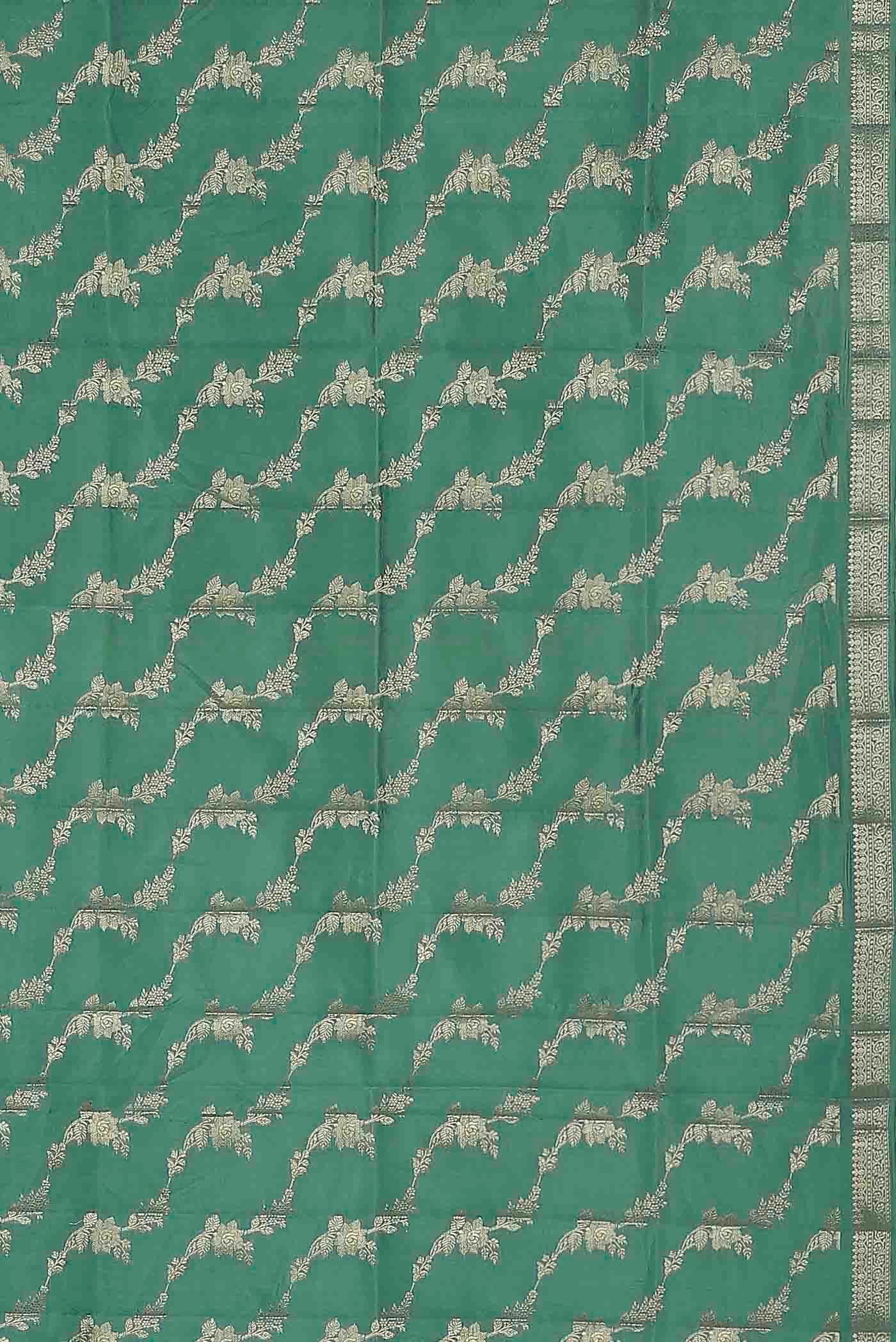 Green Banarasi Raw Silk Saree