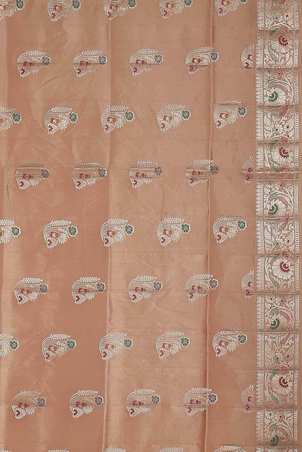 Peach Banarasi Raw Silk Saree