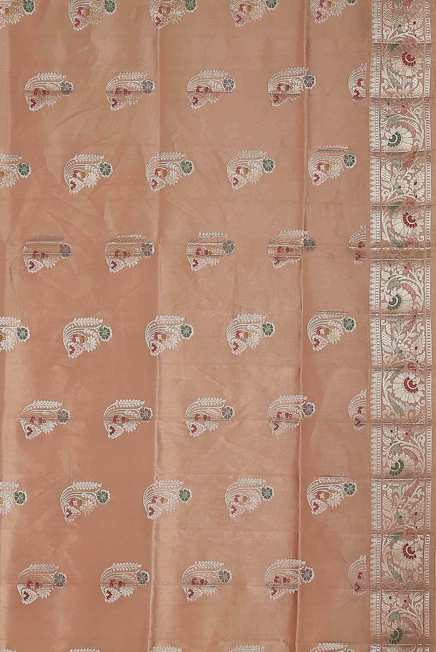 Peach Banarasi Raw Silk Saree