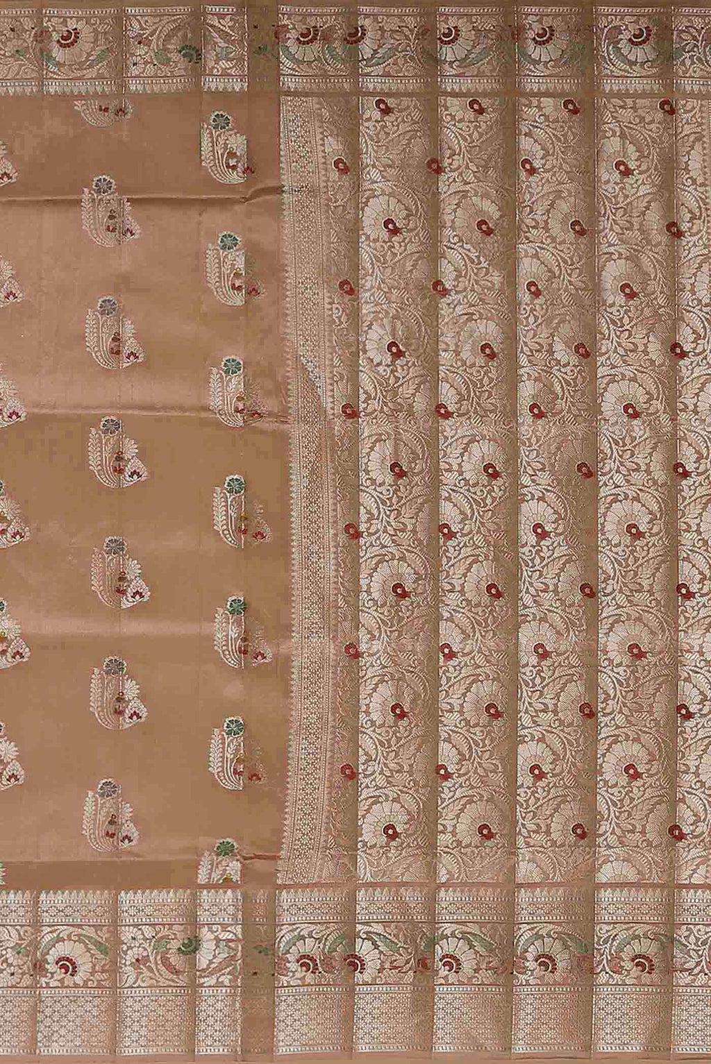 Peach Banarasi Raw Silk Saree