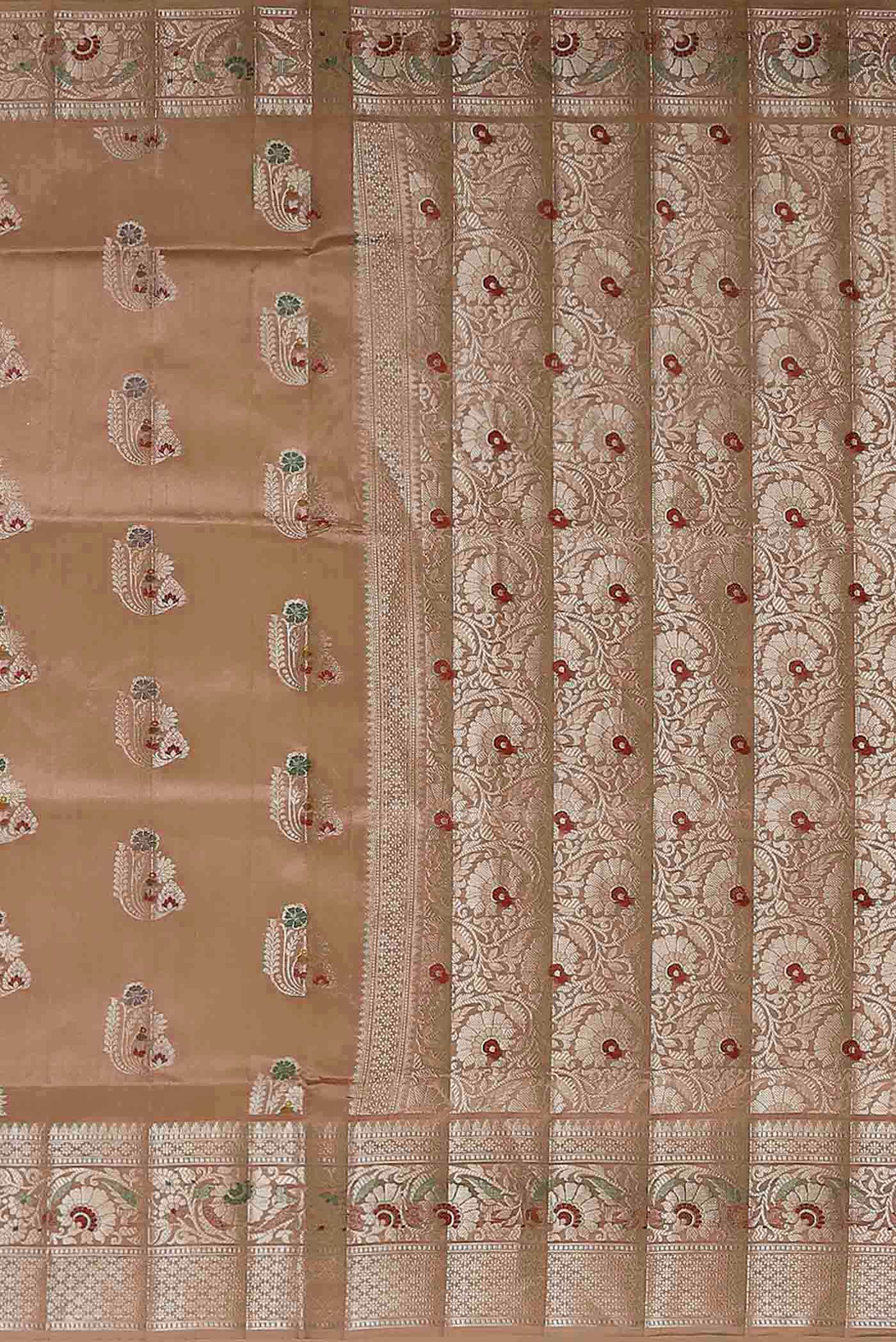 Peach Banarasi Raw Silk Saree