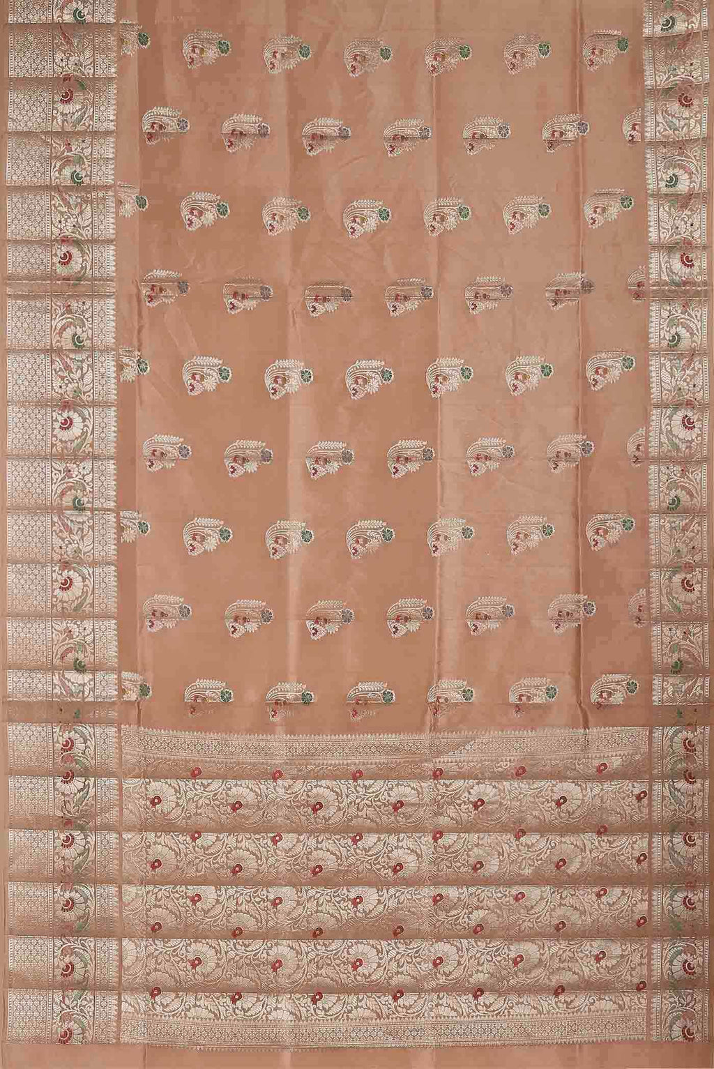 Peach Banarasi Raw Silk Saree