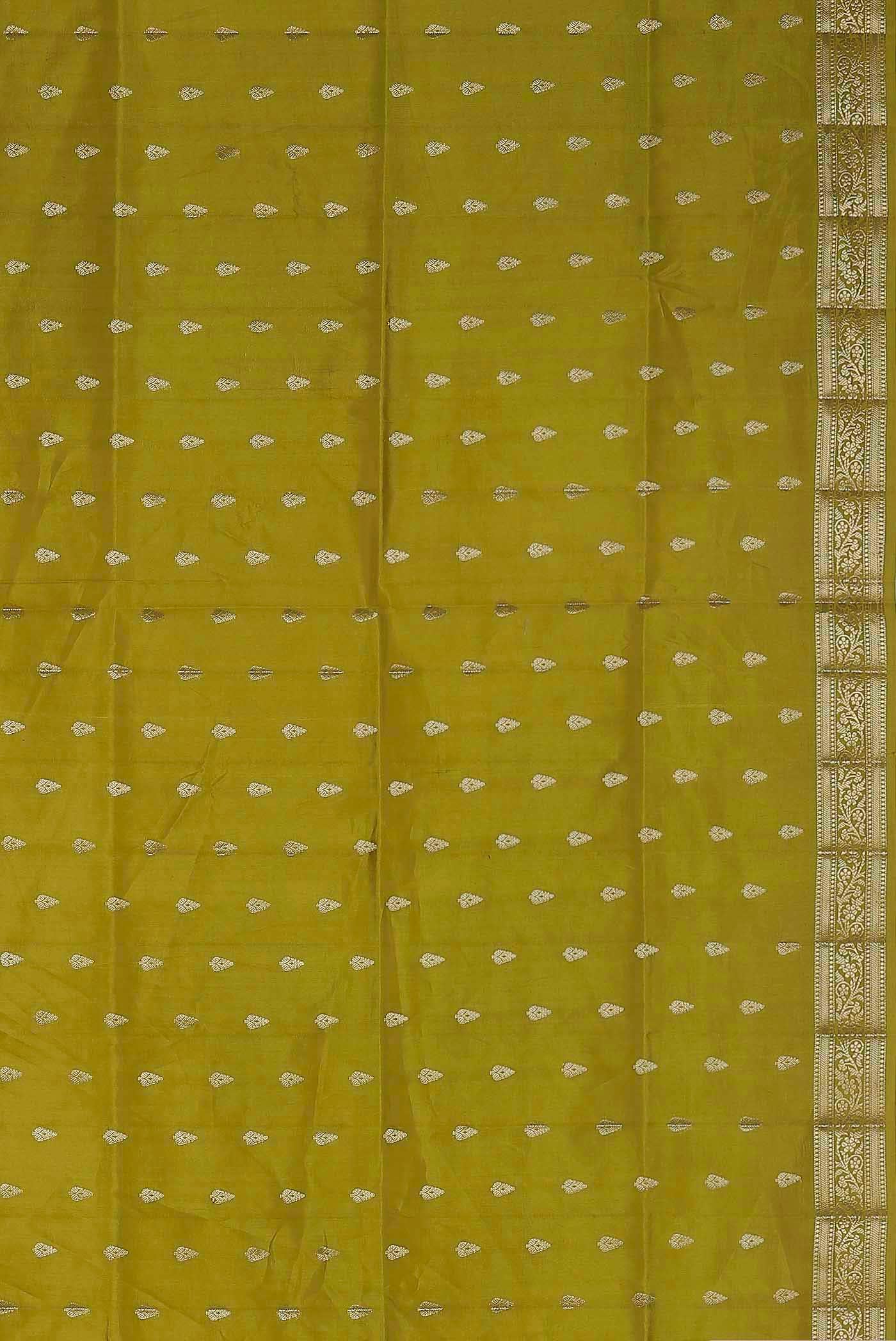 Green Banarasi Raw Silk Saree