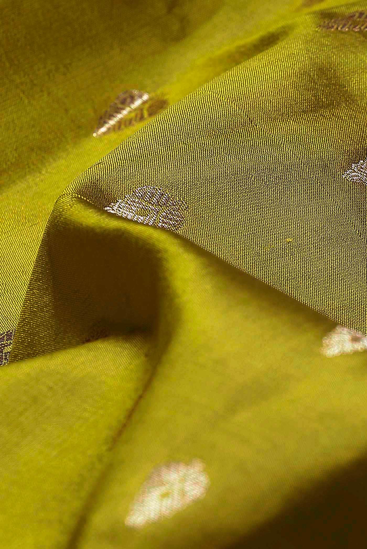 Green Banarasi Raw Silk Saree