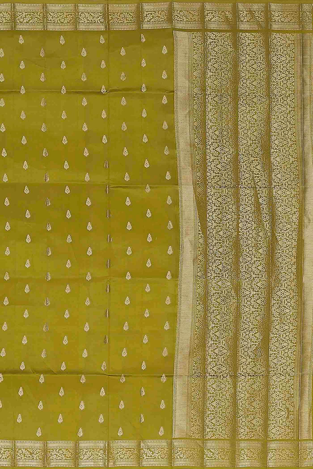 Green Banarasi Raw Silk Saree