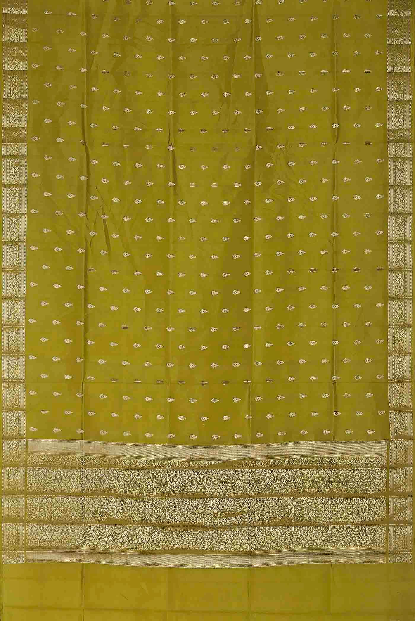 Green Banarasi Raw Silk Saree