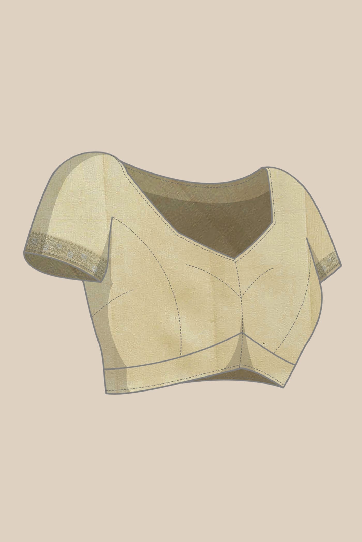 Beige Banarasi Raw Silk Saree