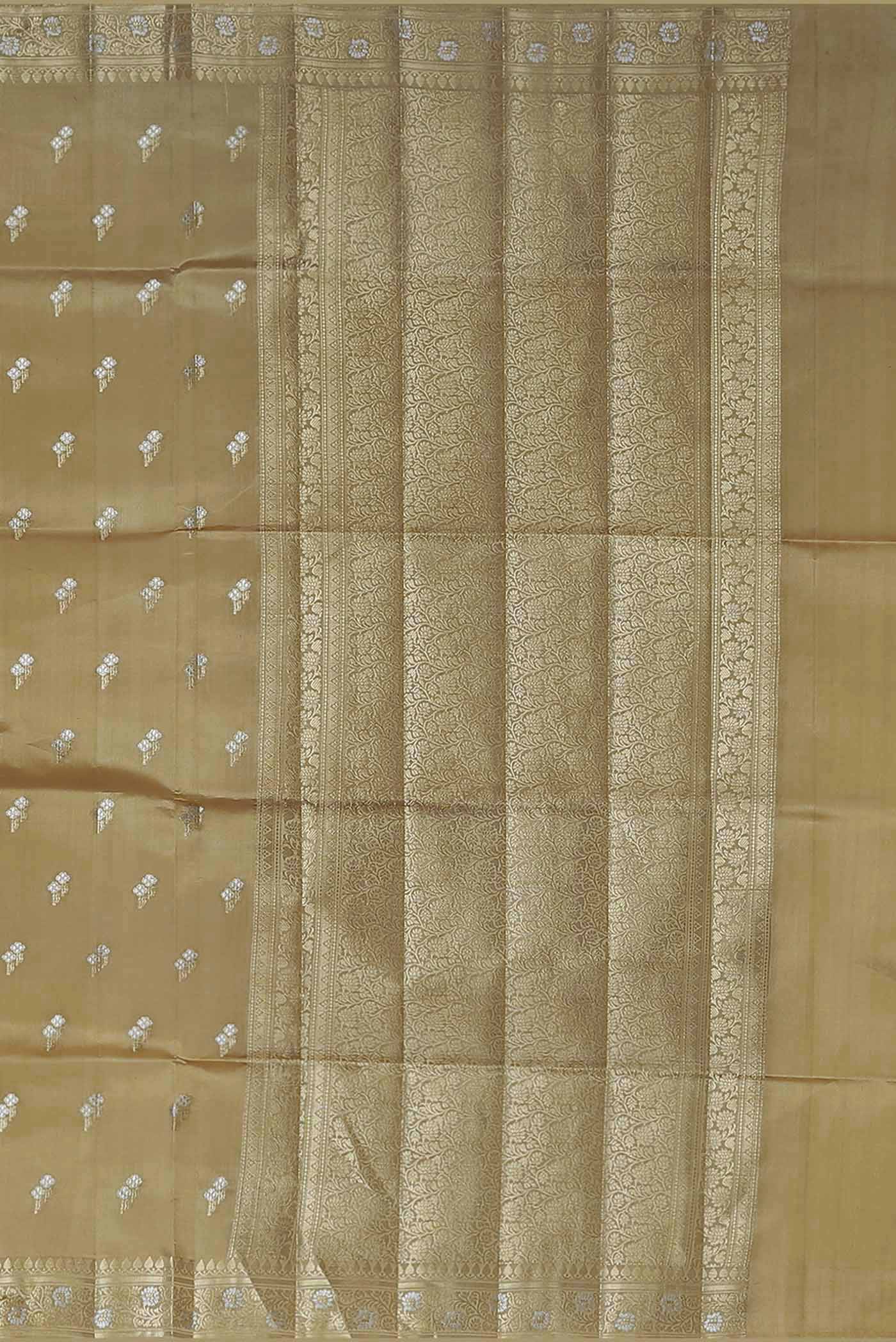 Beige Banarasi Raw Silk Saree
