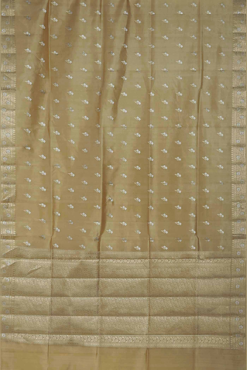Beige Banarasi Raw Silk Saree