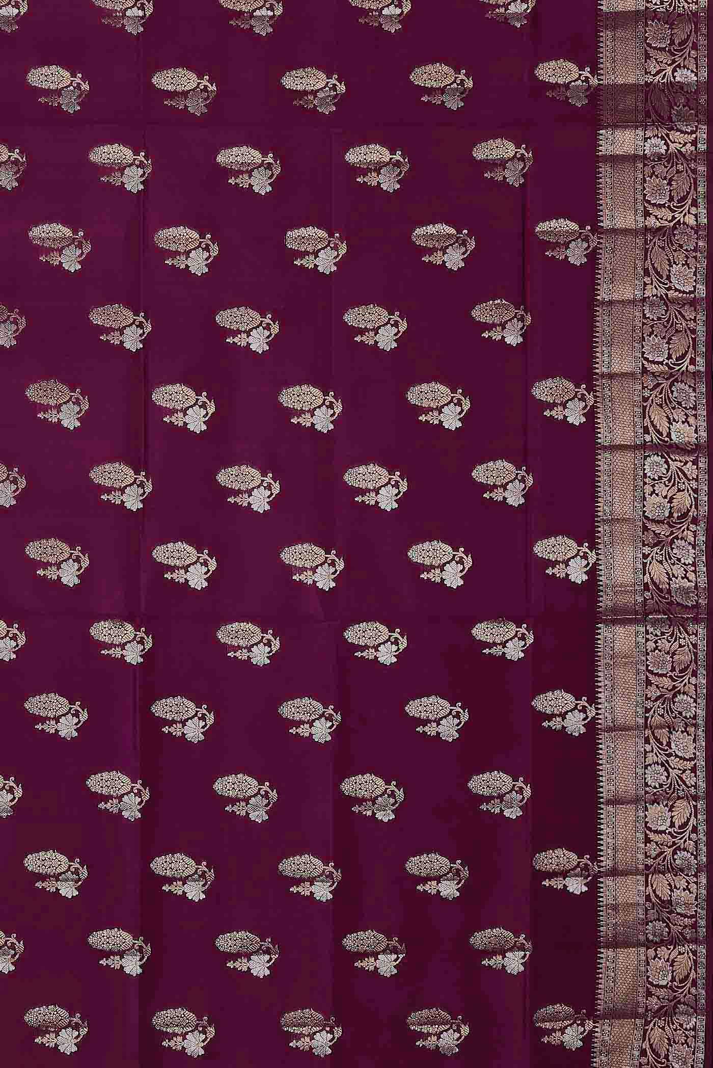 Purple Banarasi Raw Silk Saree
