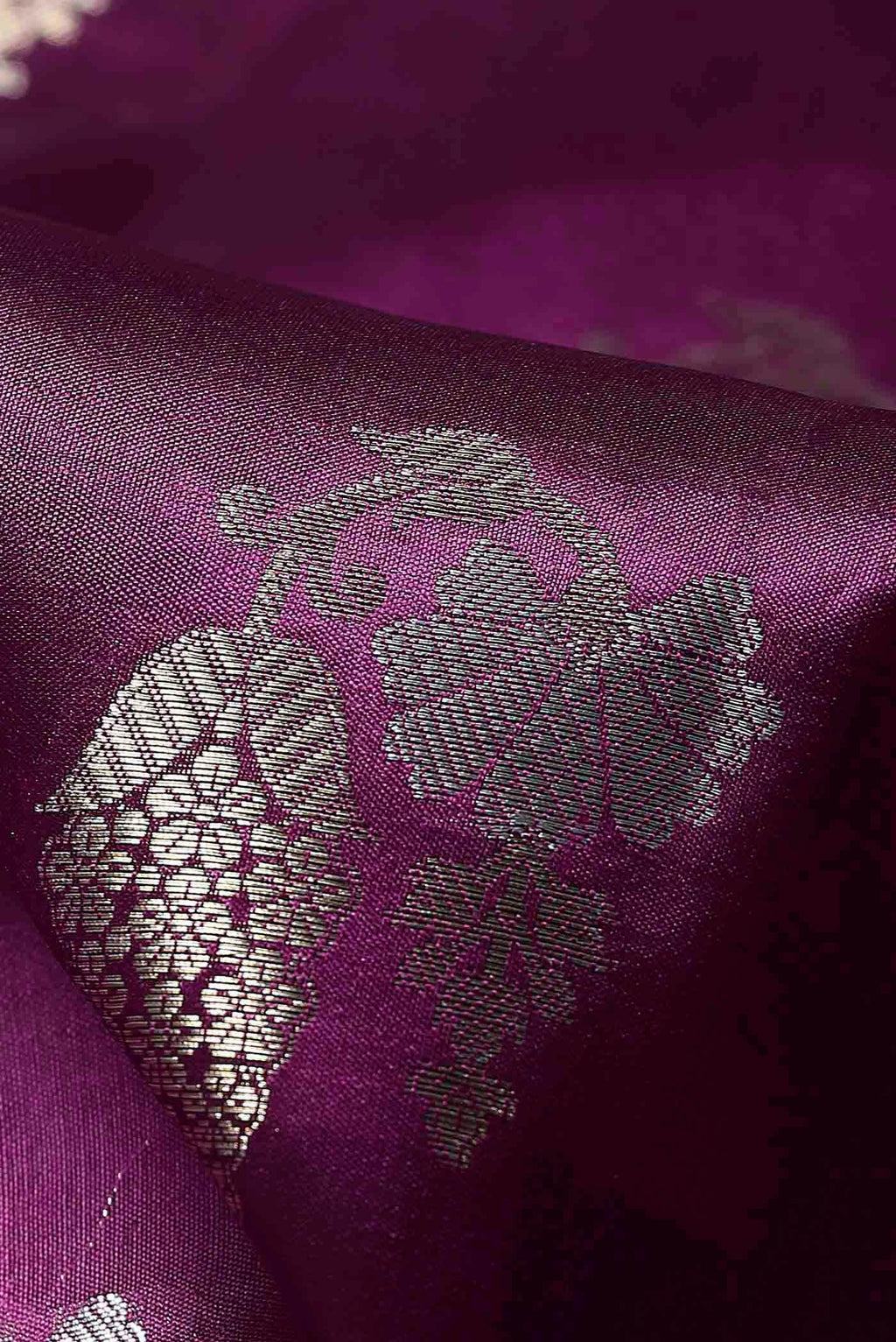 Purple Banarasi Raw Silk Saree