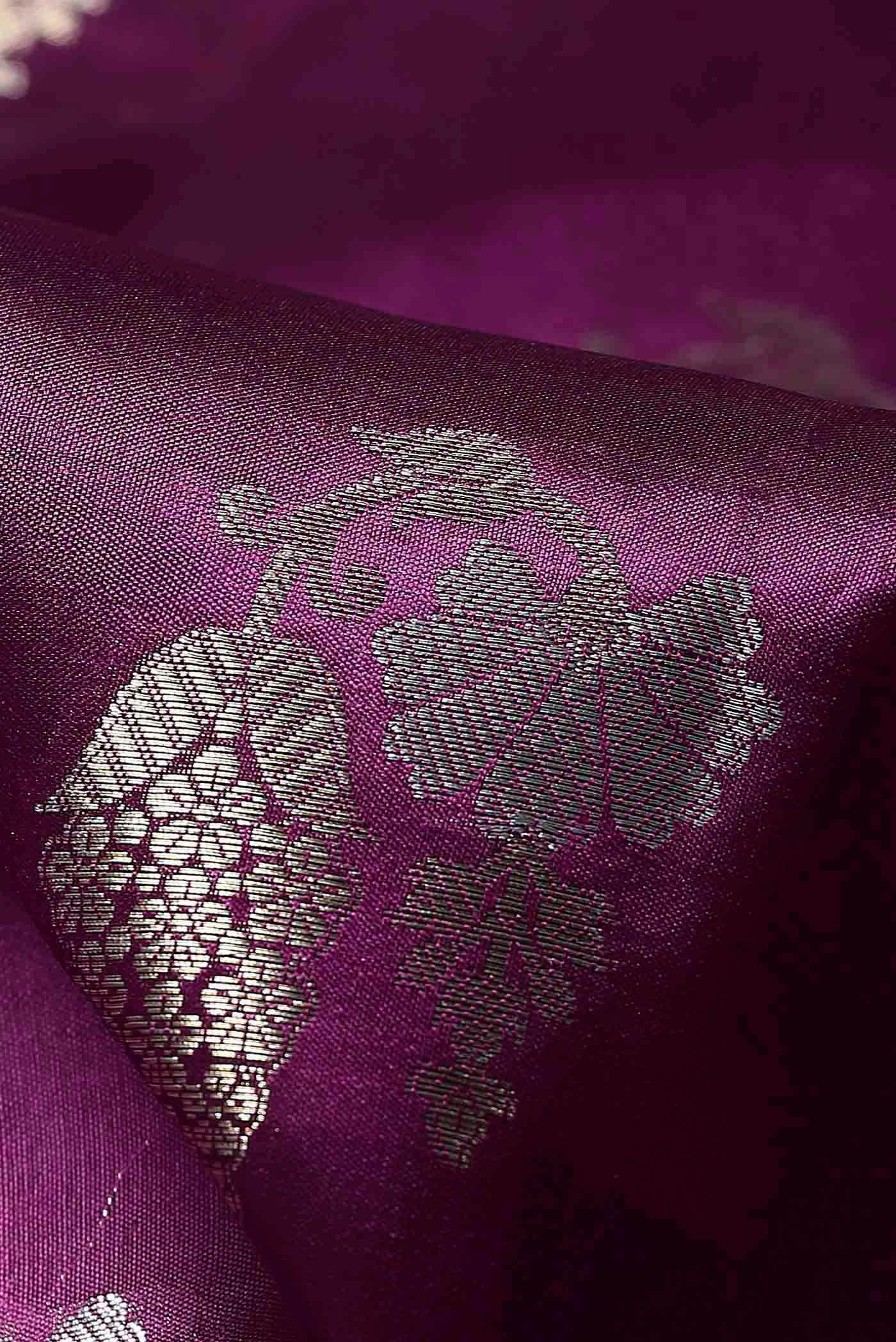 Purple Banarasi Raw Silk Saree