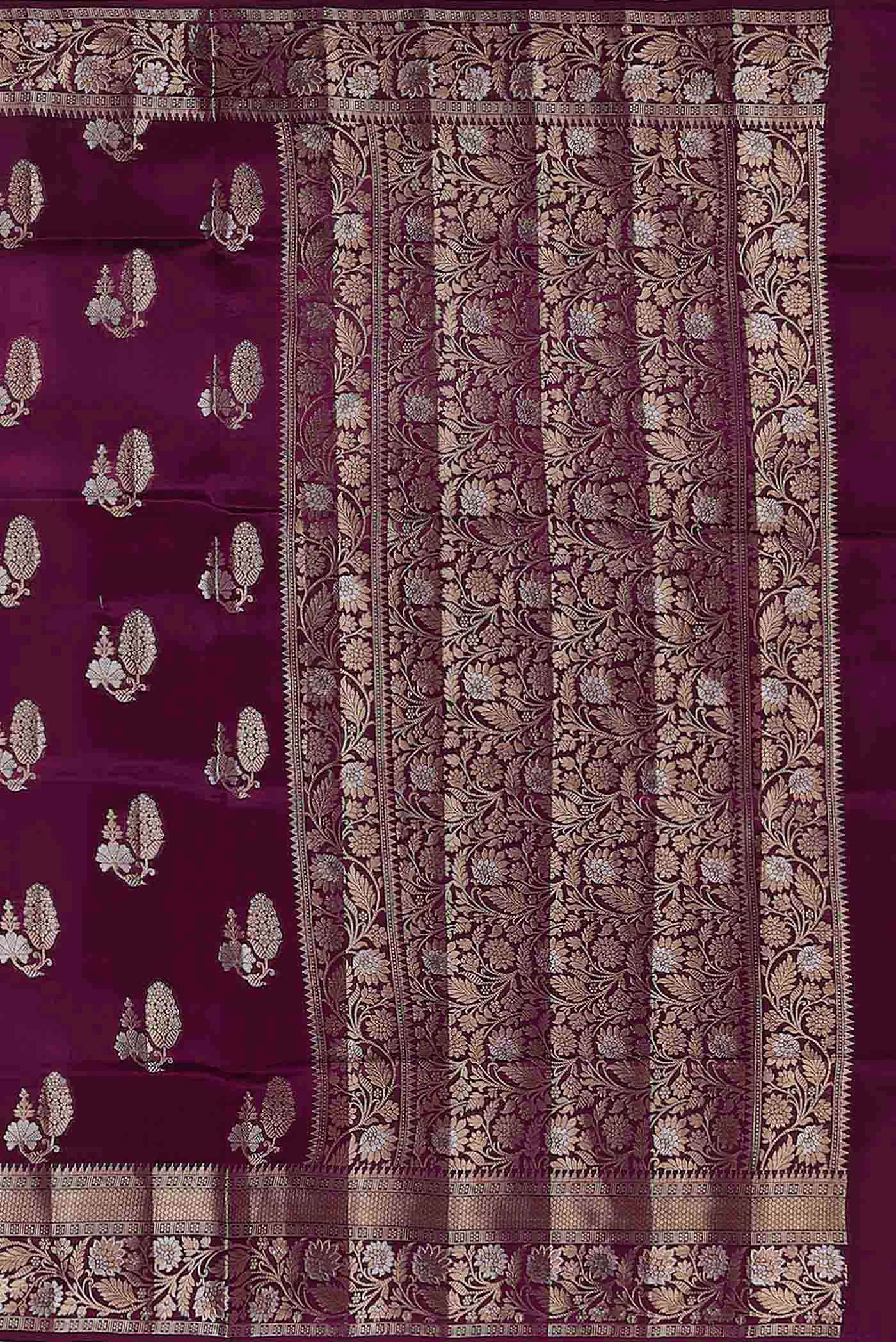 Purple Banarasi Raw Silk Saree