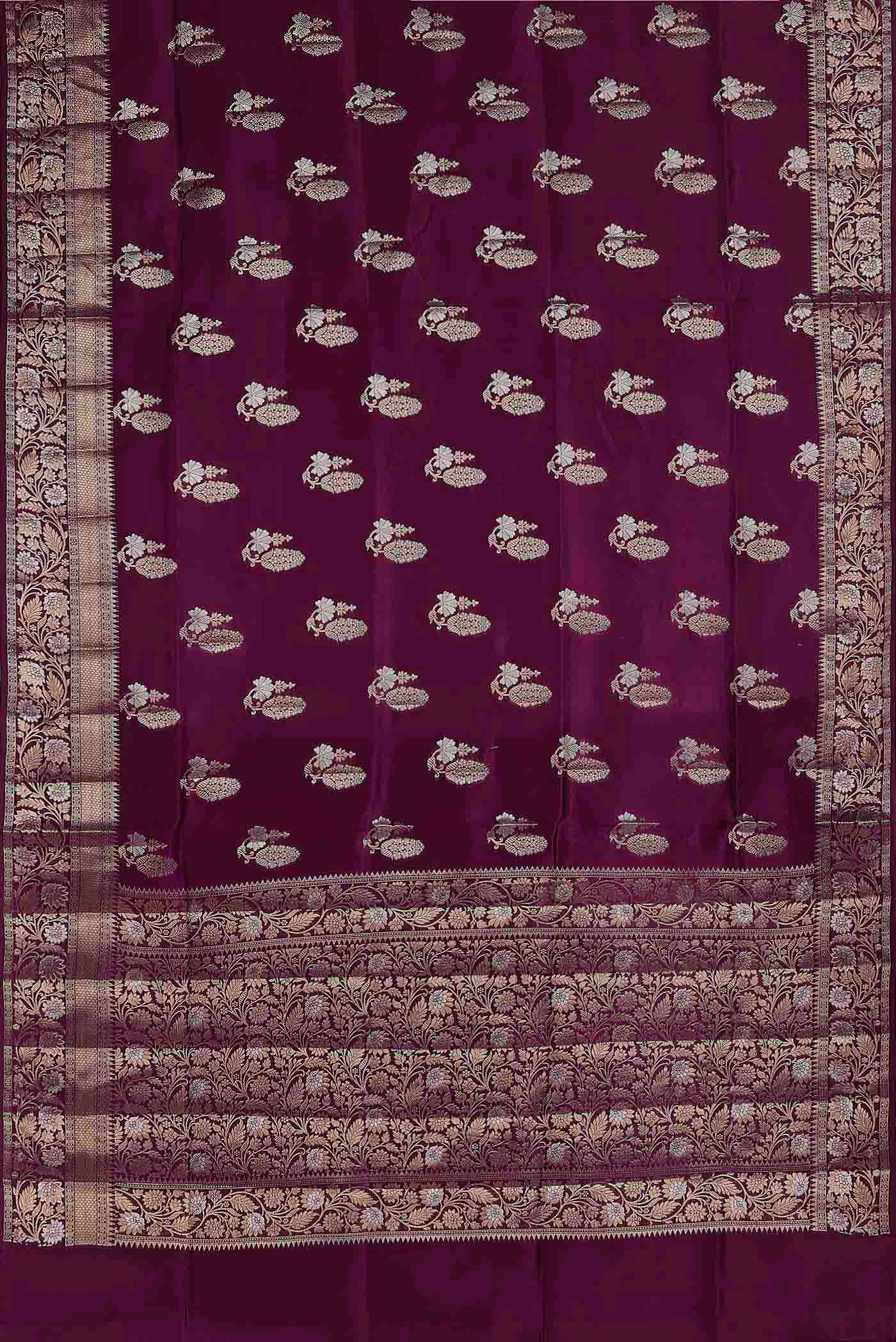 Purple Banarasi Raw Silk Saree
